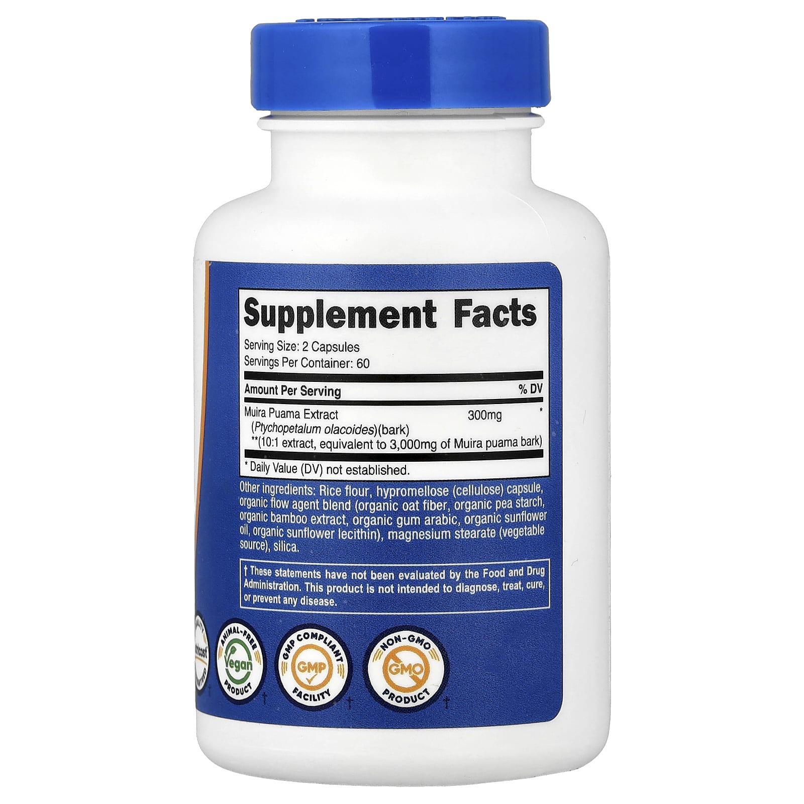 Nutricost, муира пуама, 120 капсул (150 мг в 1 капсуле)