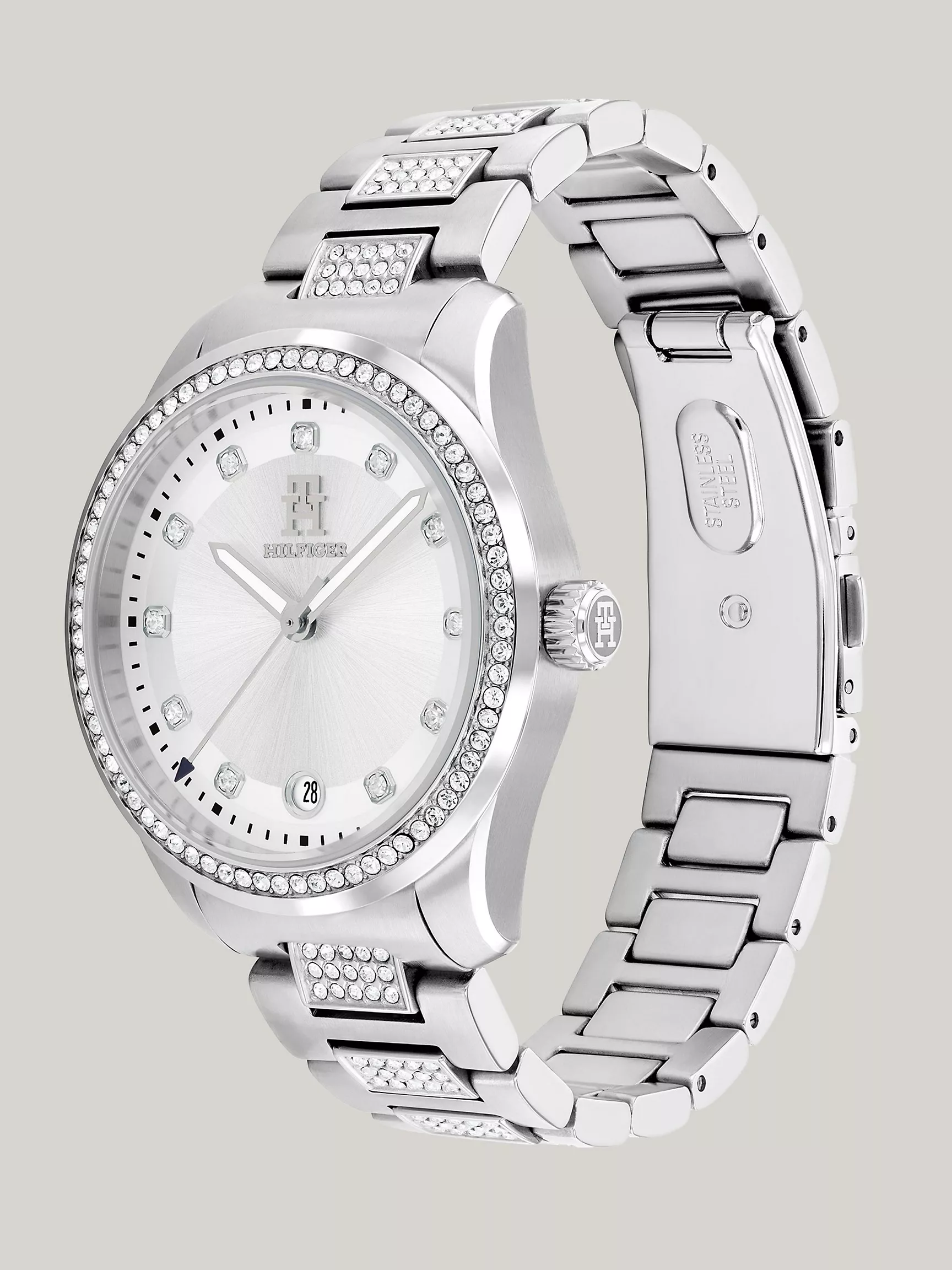 Женские часы Tommy Hilfiger, Часы 36 мм T85 с белым циферблатом и кристаллами