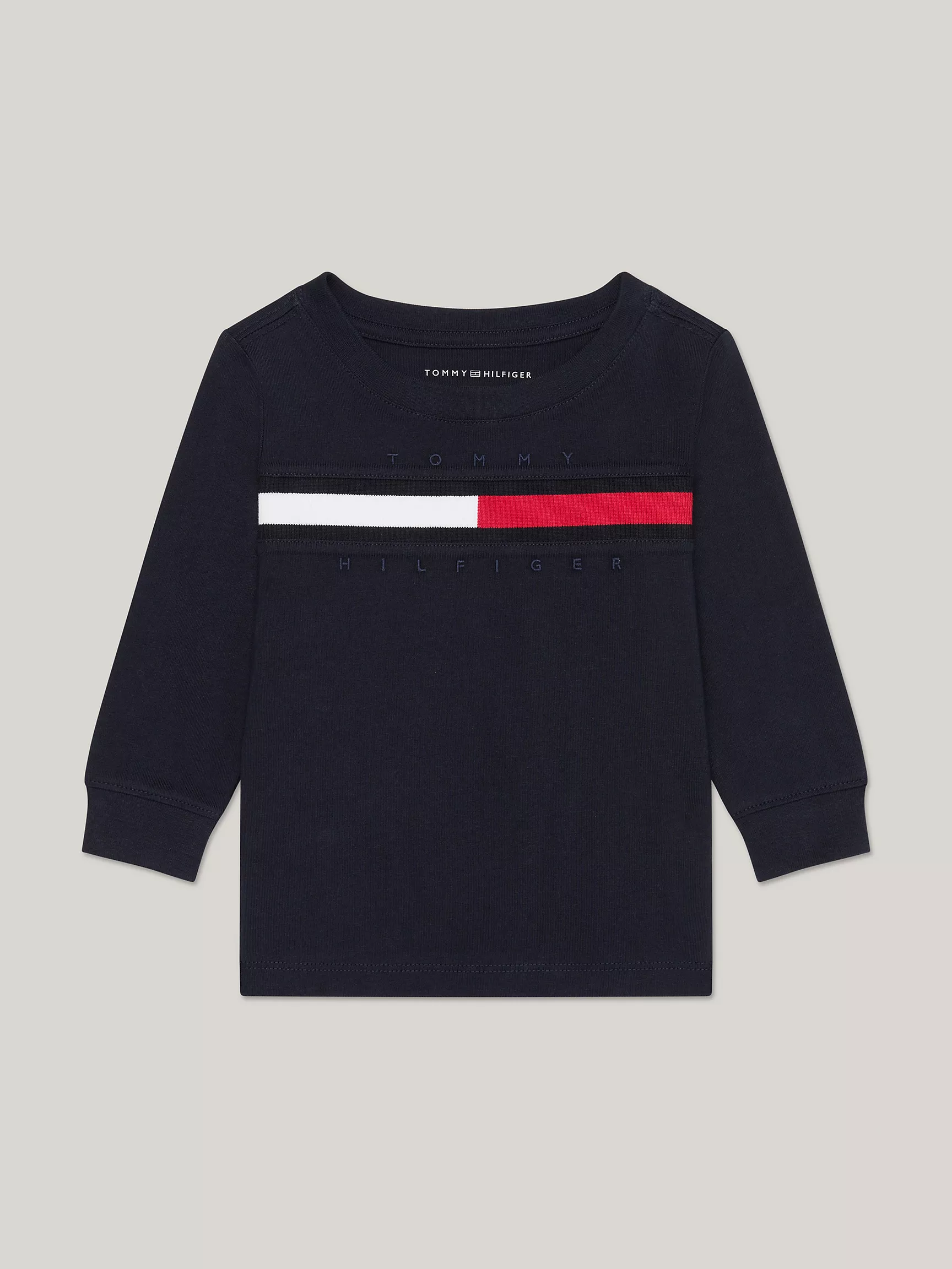 Футболка Tommy Hilfiger для мальчиков, Детская футболка с длинным рукавом и флаговым логотипом