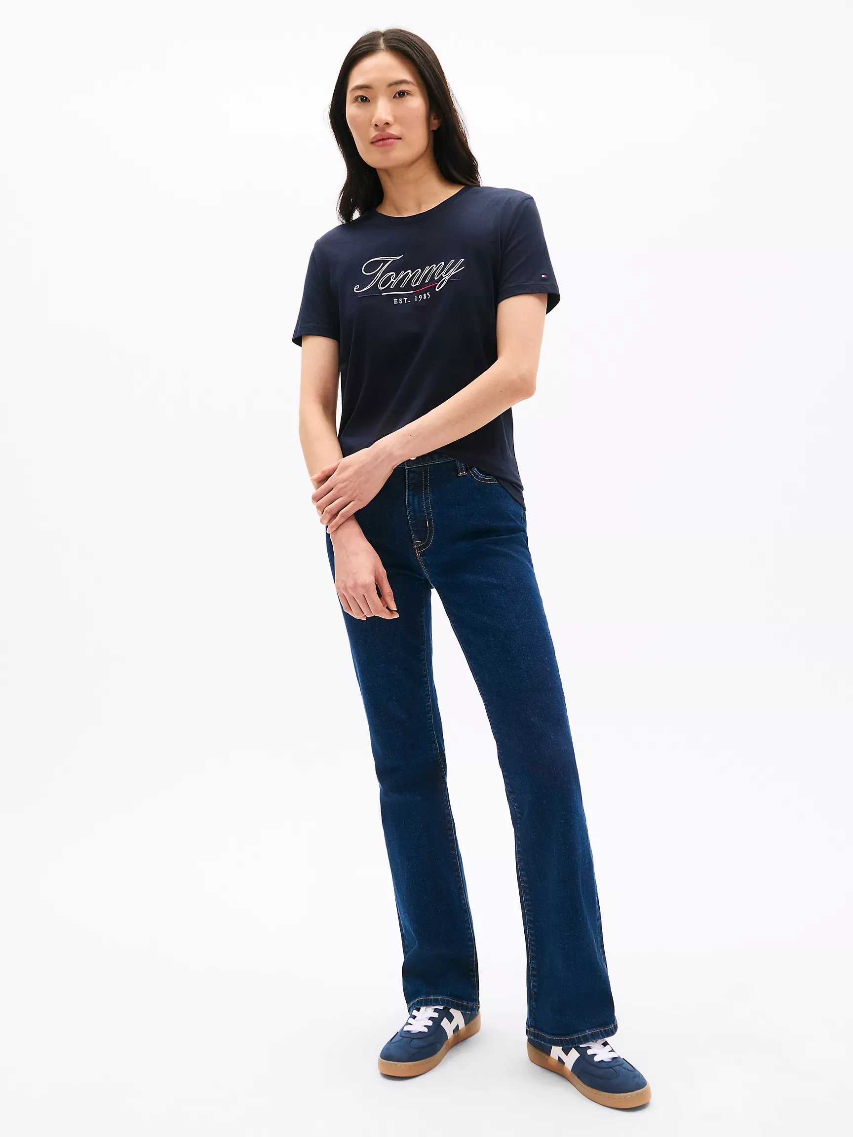 Женская футболка Tommy Hilfiger, Футболка с логотипом Tommy в виде рукописного текста