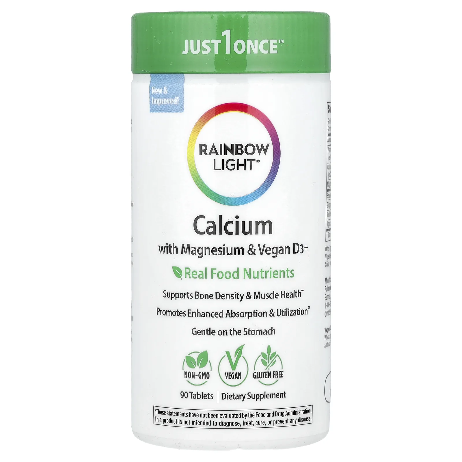 Rainbow Light, Кальций с магнием и витамином D3 +, 90 таблеток