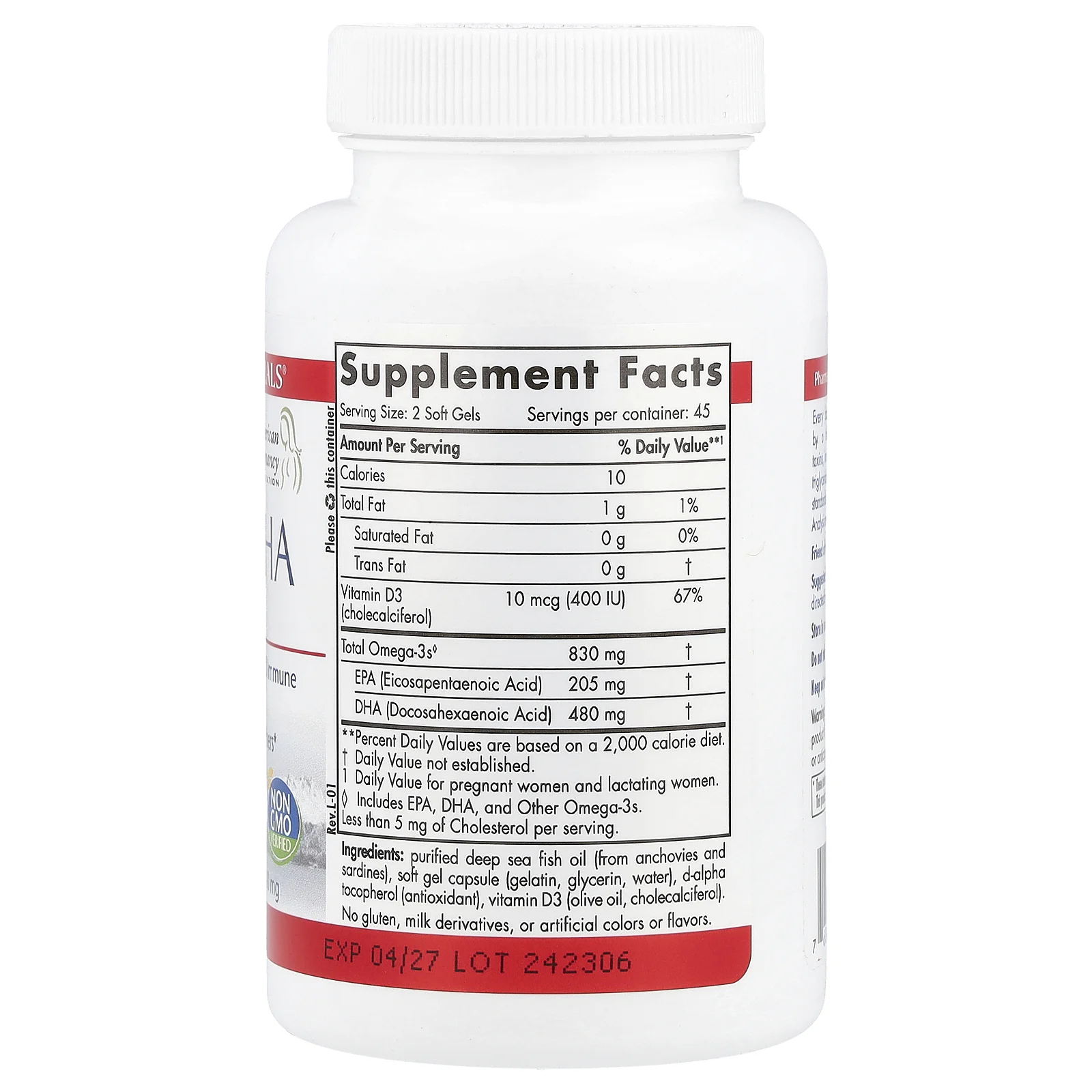 Nordic Naturals, докозагексаеновая кислота для беременных, 240 мг, 90 капсул