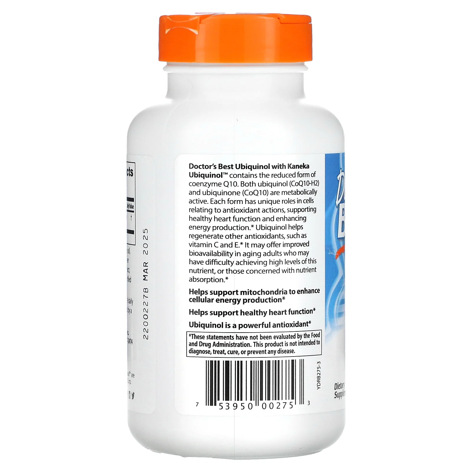 Doctor's Best, убихинол с Kaneka, 200 мг, 120 капсул