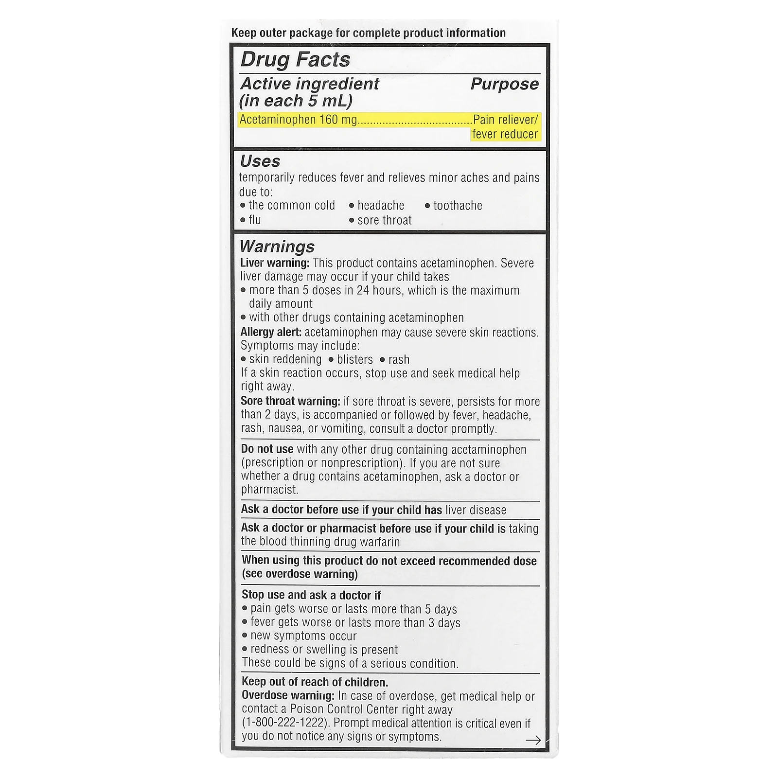 Genexa, Infants 'Pain & Fever, органическая голубика, 160 мг, 59 мл (2 жидк. Унции)
