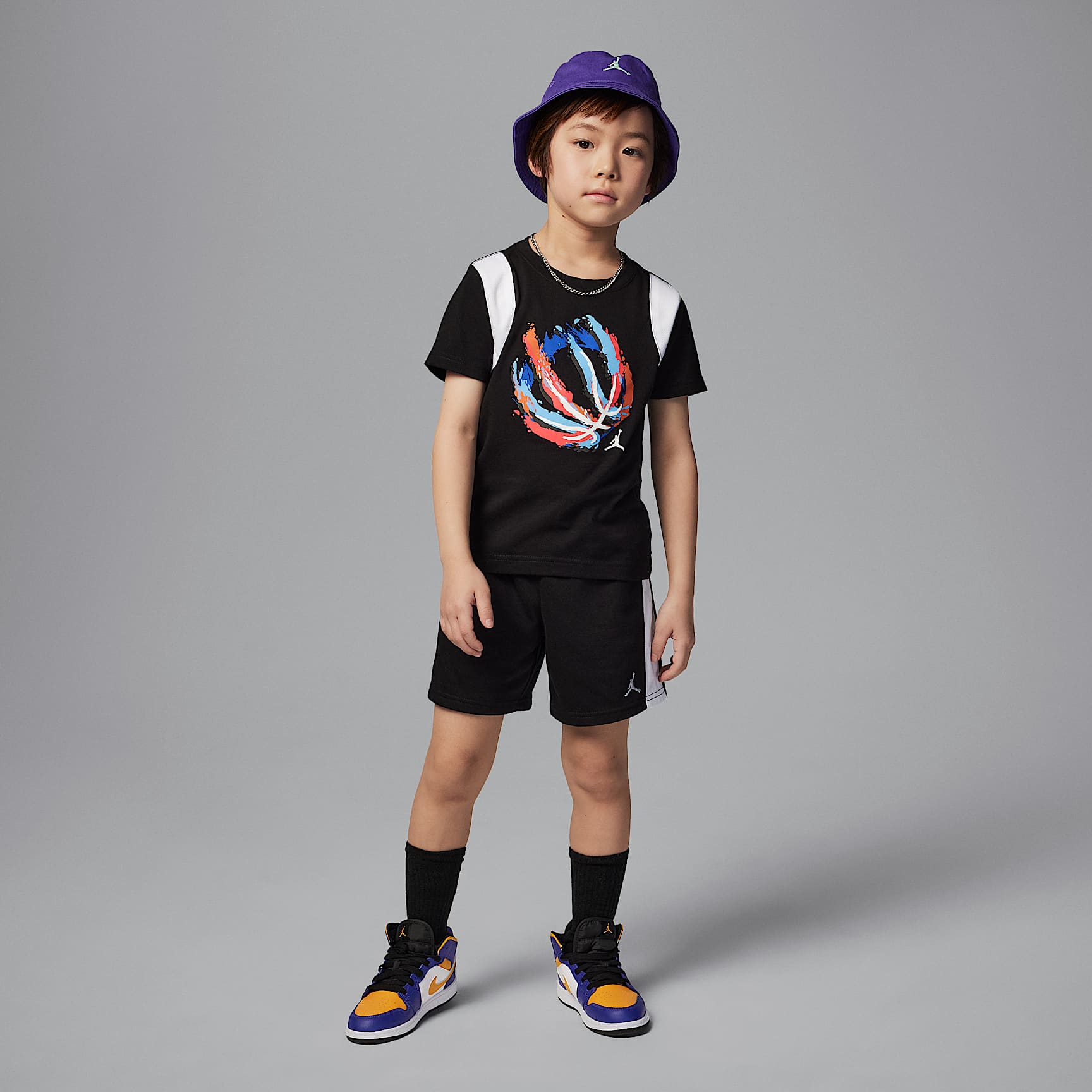 Jordan Little Kids' Bball Fire Mixed 2-Piece Shorts Set