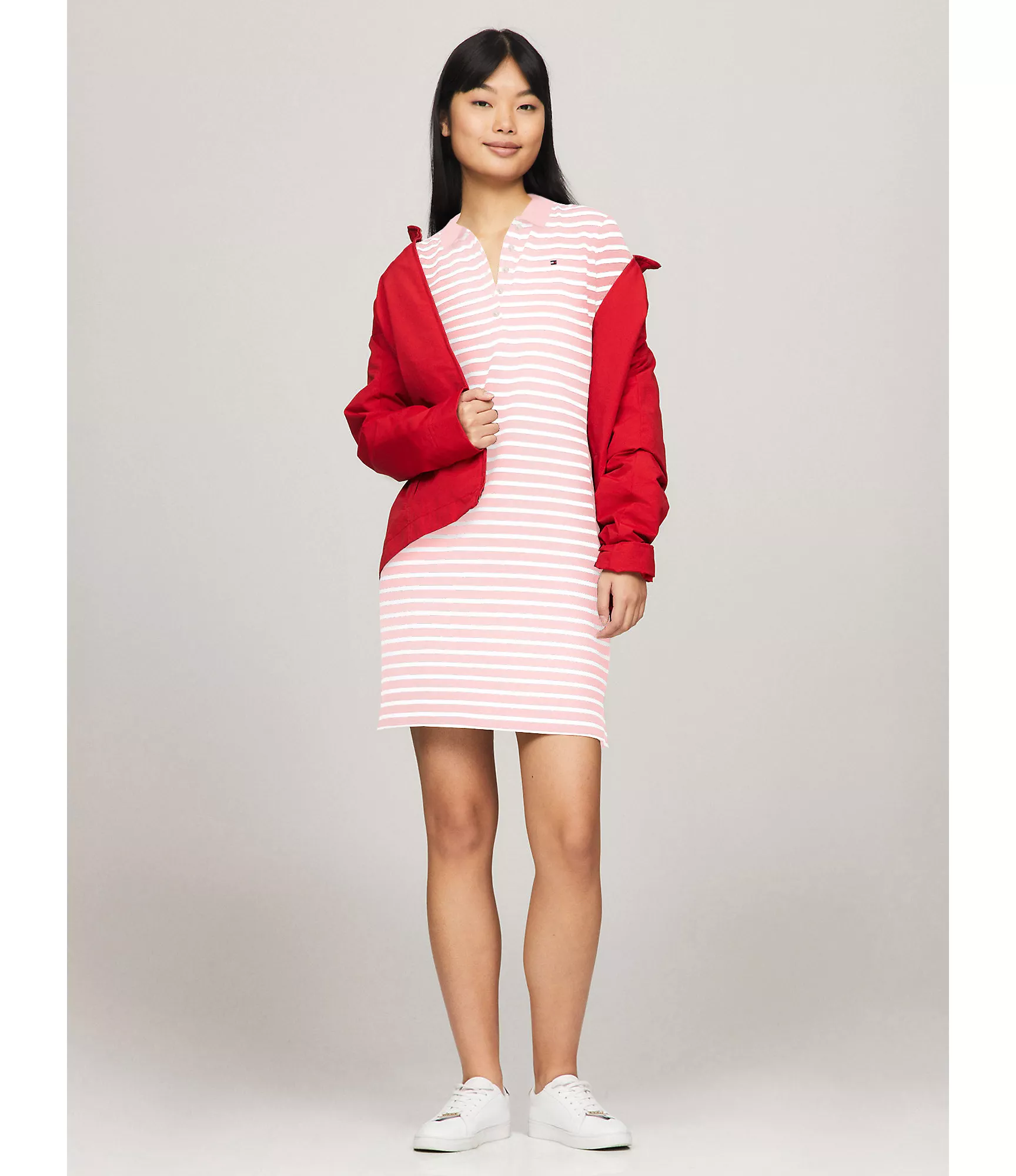 Женское платье Tommy Hilfiger, Приталенное полосатое эластичное платье-поло