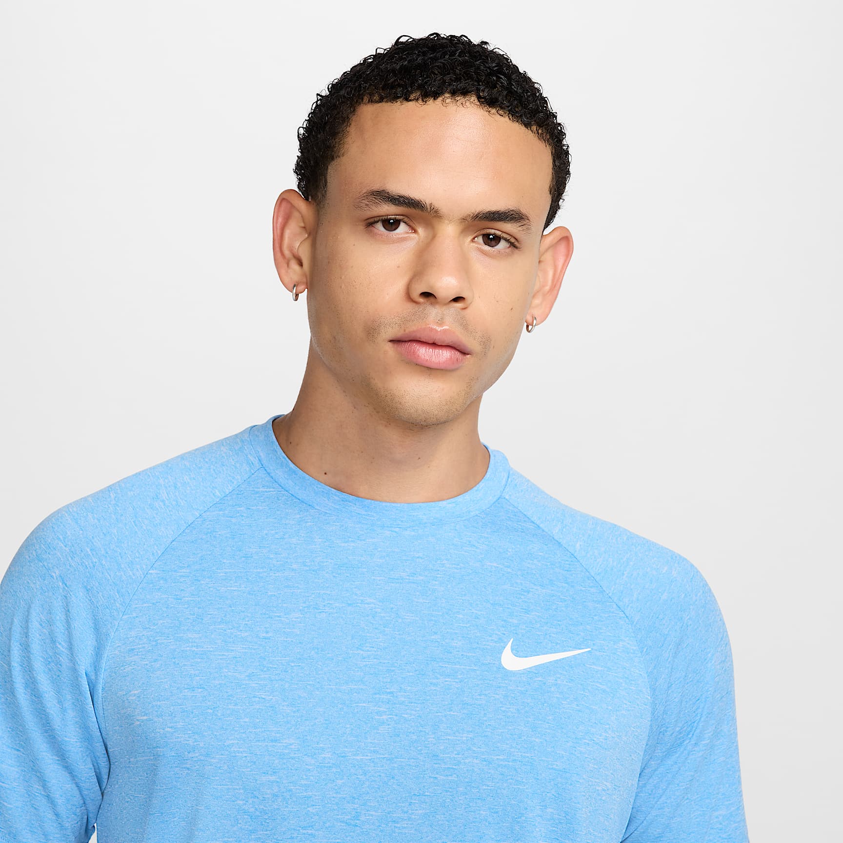 Nike Men's Heathered Short-Sleeve Hydroguard Swim Shirt
