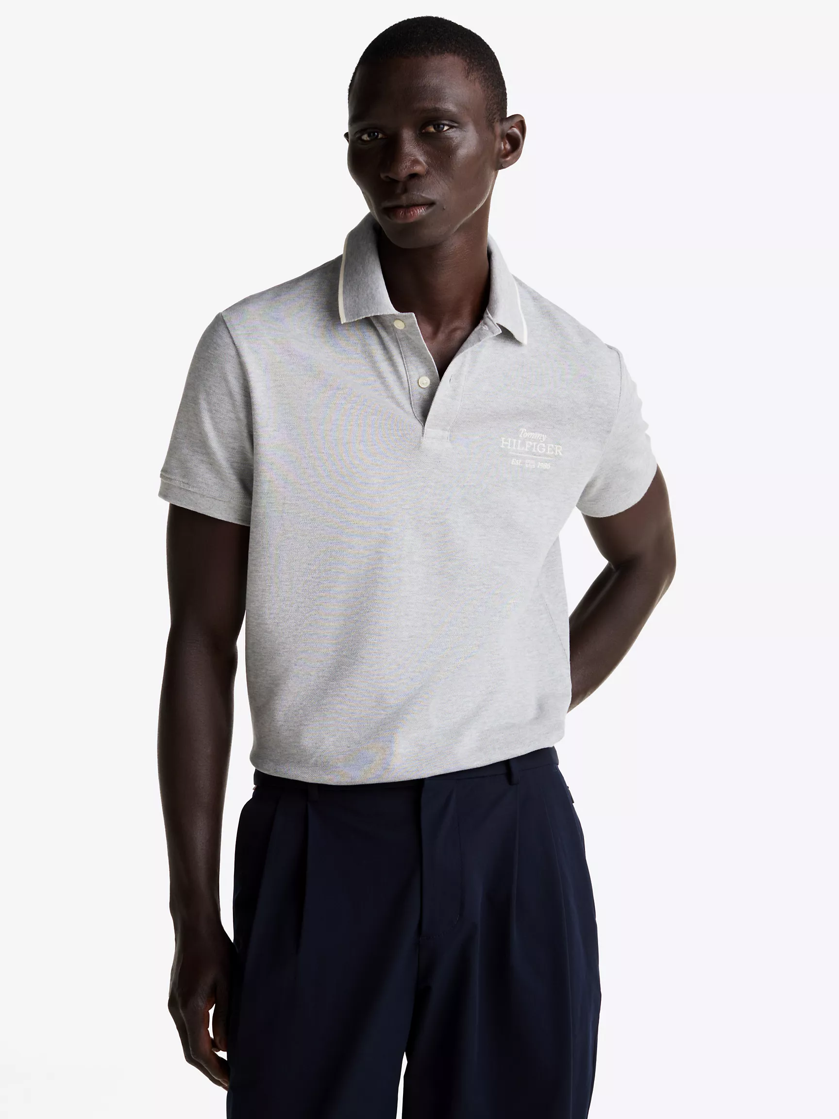 Мужское поло Tommy Hilfiger, Стандартное поло с вышитым логотипом Hilfiger