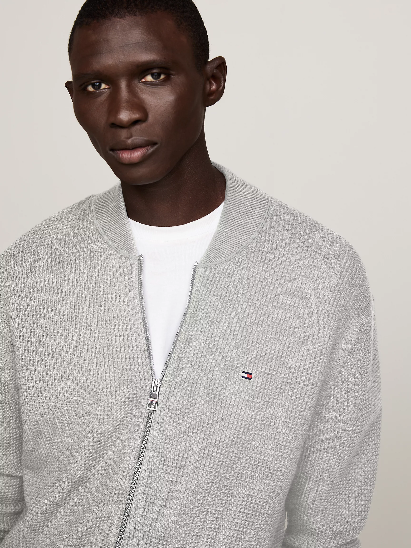 Мужской свитер Tommy Hilfiger, Фактурный вязаный свитер на молнии