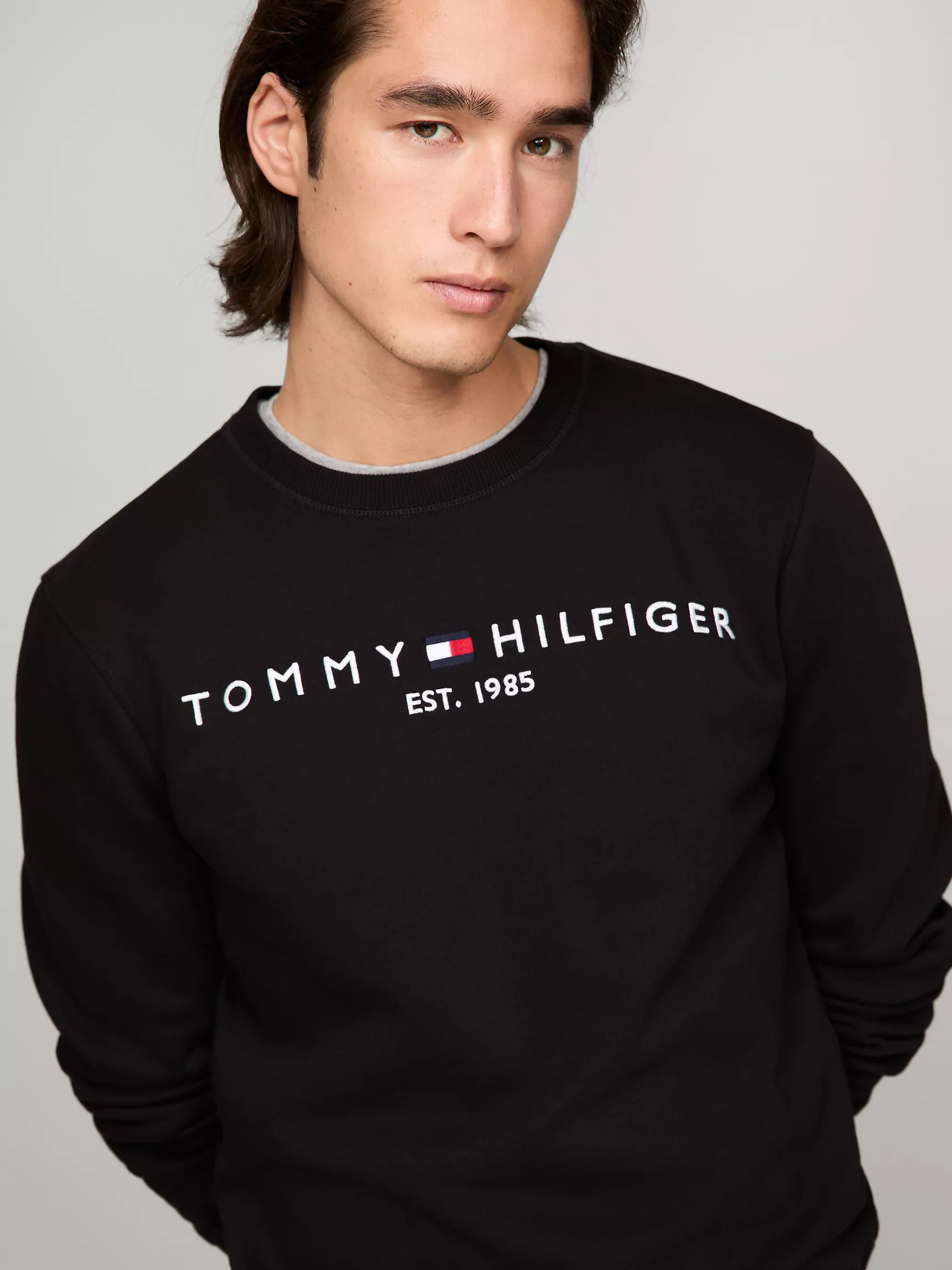 Мужская толстовка Tommy Hilfiger, Свитшот с вышитым логотипом Tommy