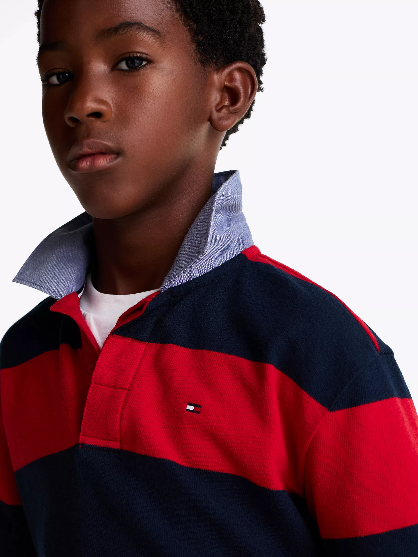 Рубашка-поло для мальчиков Tommy Hilfiger, Детское поло в регбийскую полоску