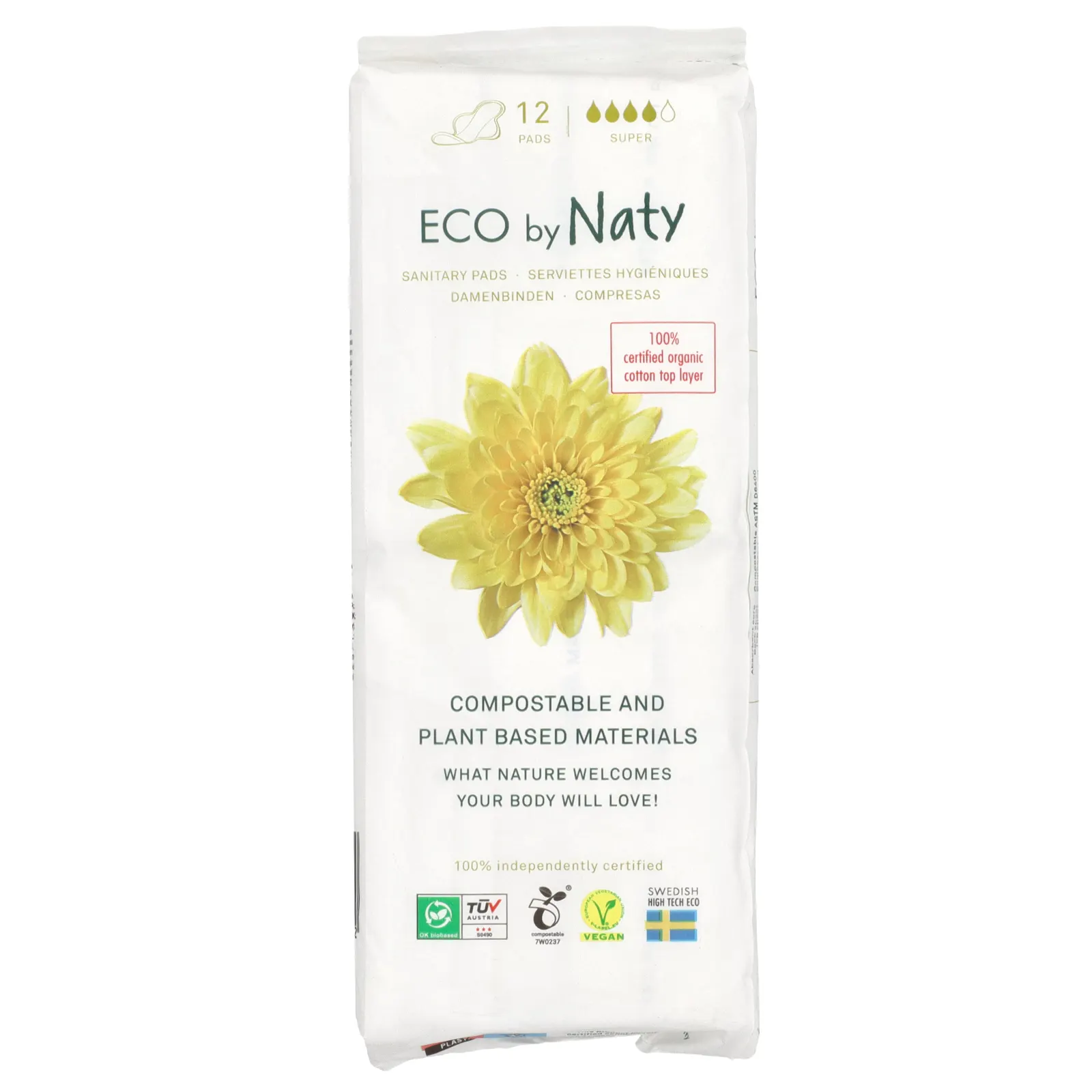 Naty, Гигиенические прокладки, Super, 12 прокладок