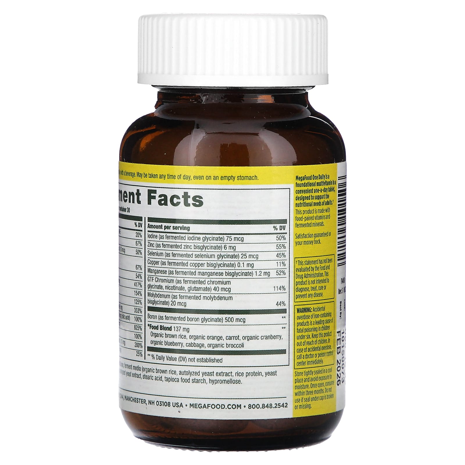 MegaFood, One Daily Multivitamin, мультивитаминная добавка, 30 таблеток