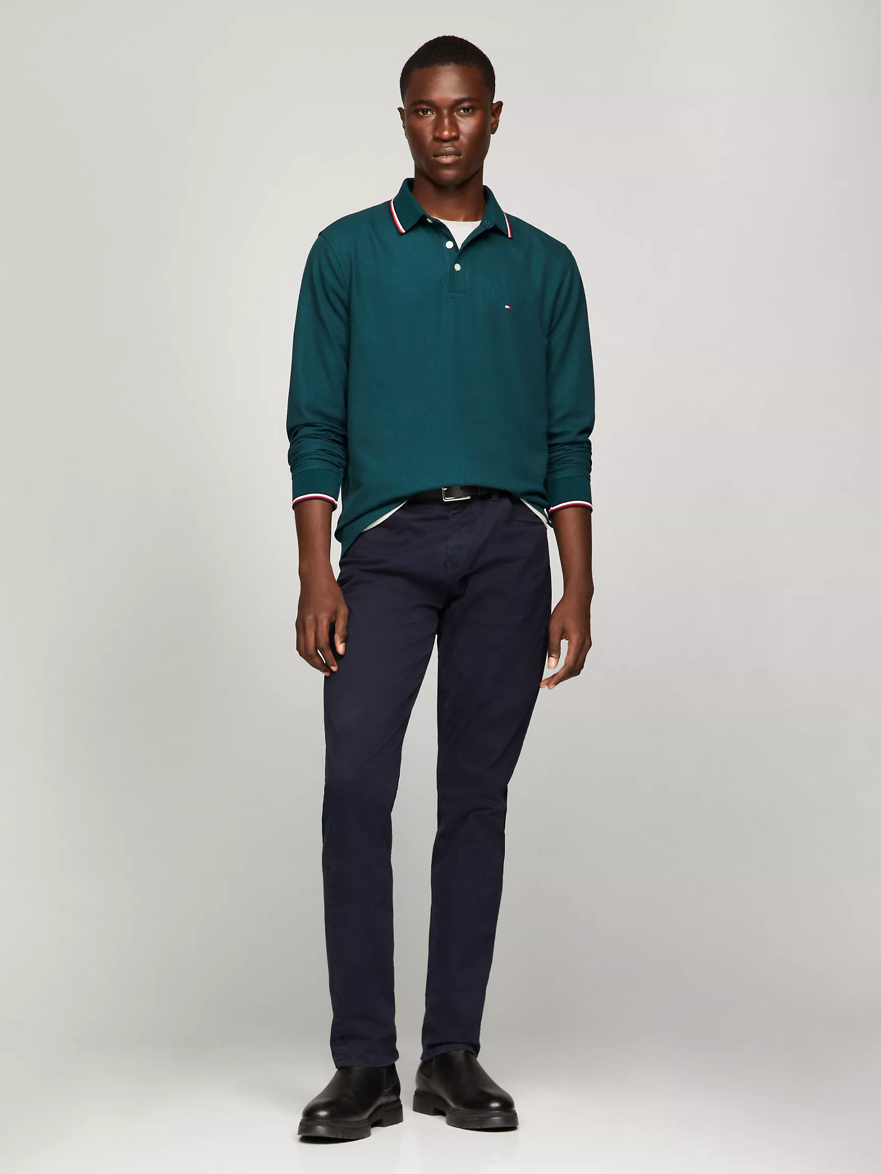 Мужское поло Tommy Hilfiger, Влагоотводящее поло Tommy с длинными рукавами