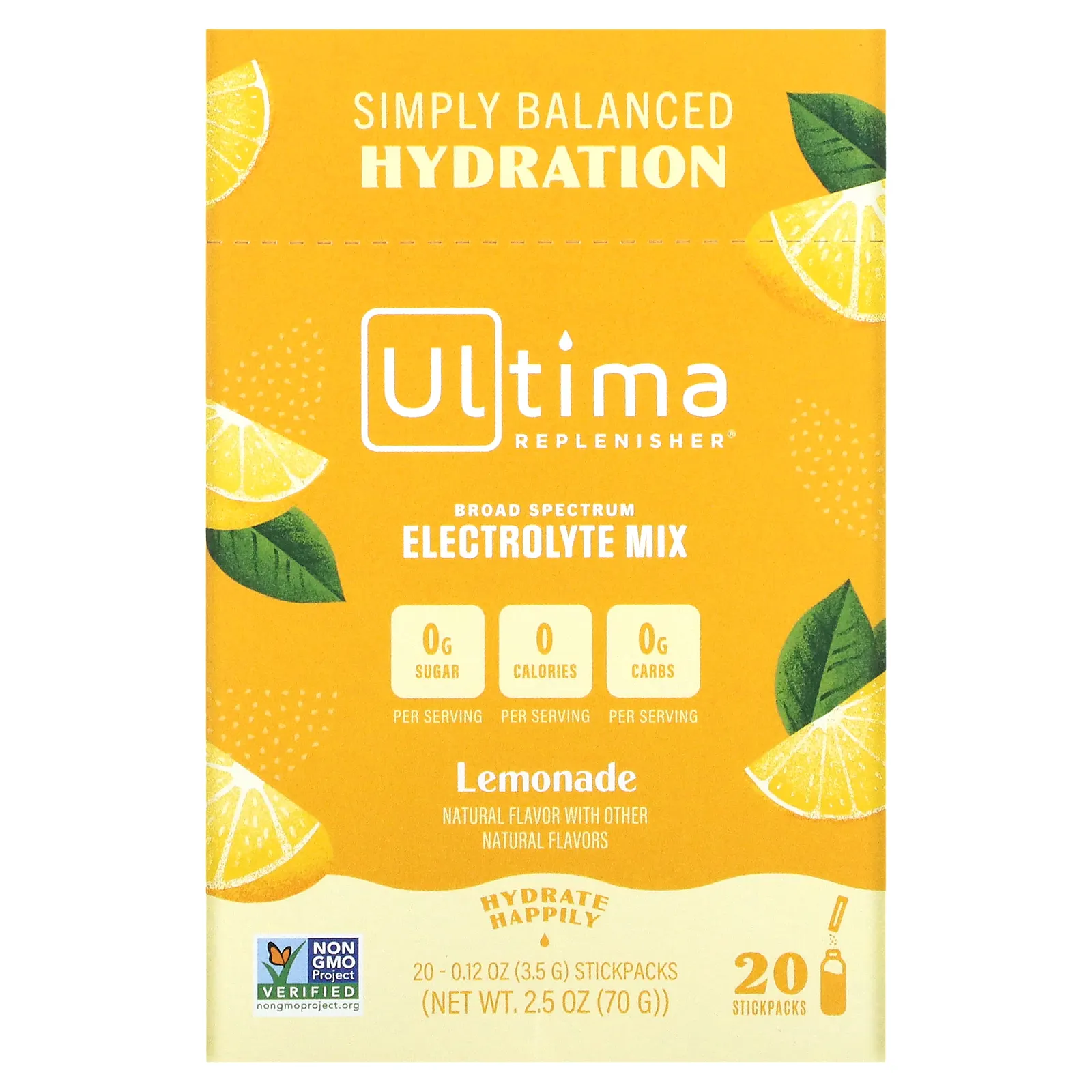 Ultima Replenisher, порошок электролитов со вкусом лимонада, 20 пакетиков, 0,12 унций (3,5 г)