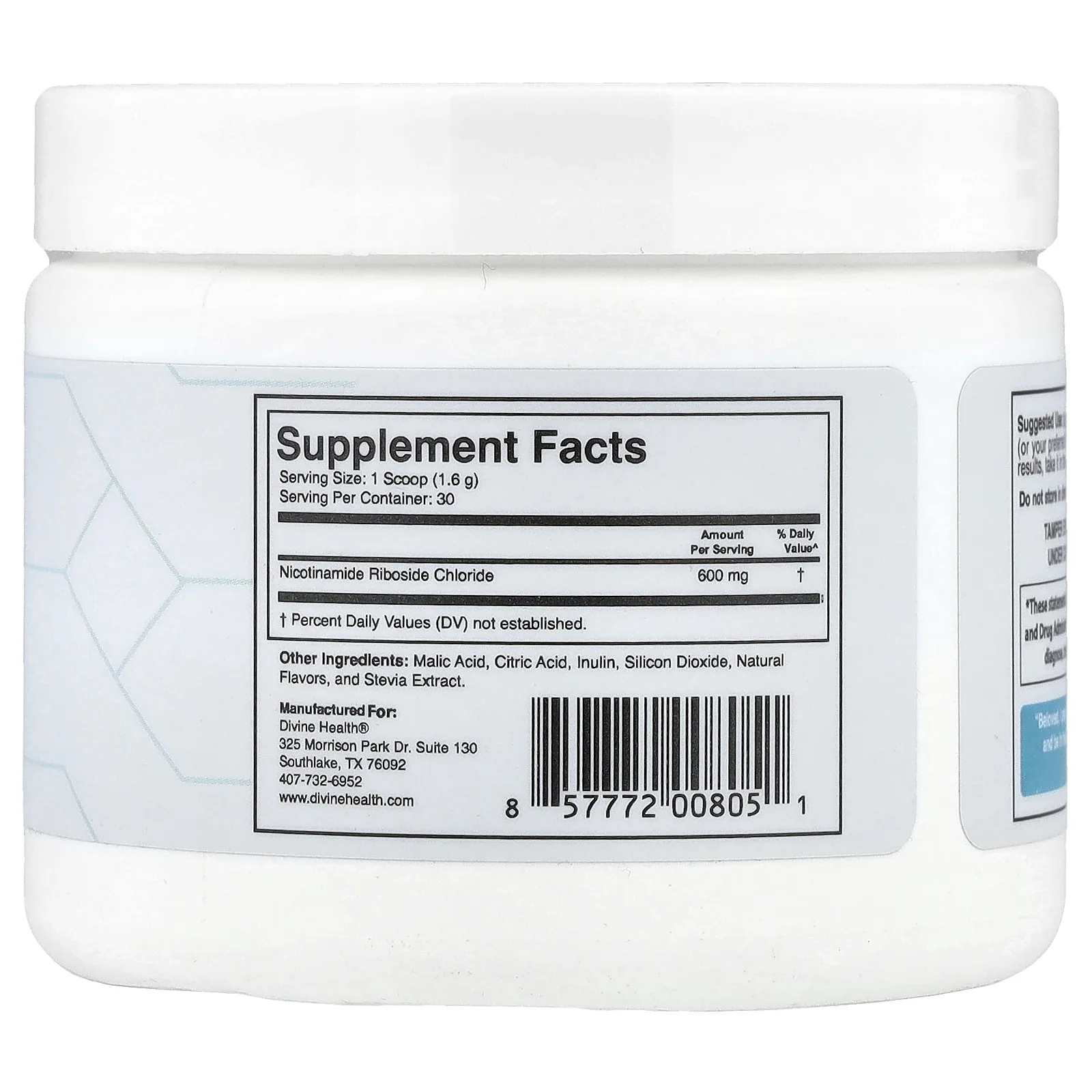 Divine Health, Компания Dr. Coliber MD, NAD+, со вкусом лимона и лайма, 48 г (1,69 унции)