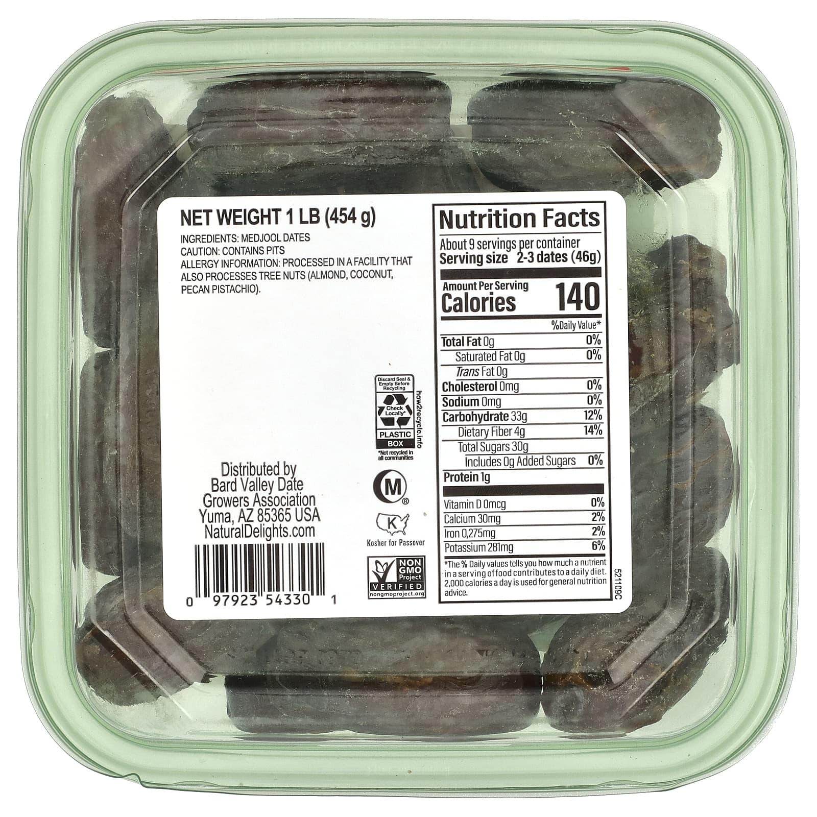 Natural Delights, Свежие финики Medjool, цельные, 454 г (1 фунт)