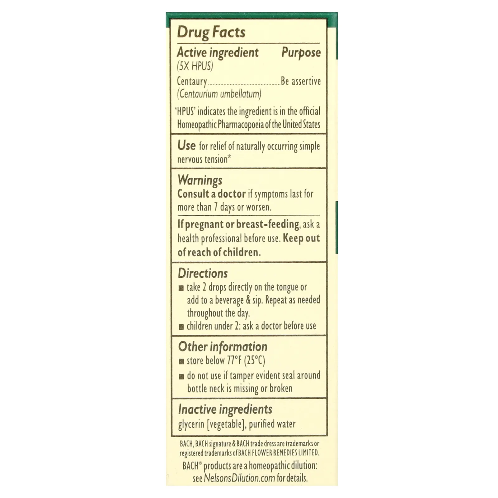 Bach, Original Flower Remedies, васильковый, 10 мл (0,35 жидк. унции)