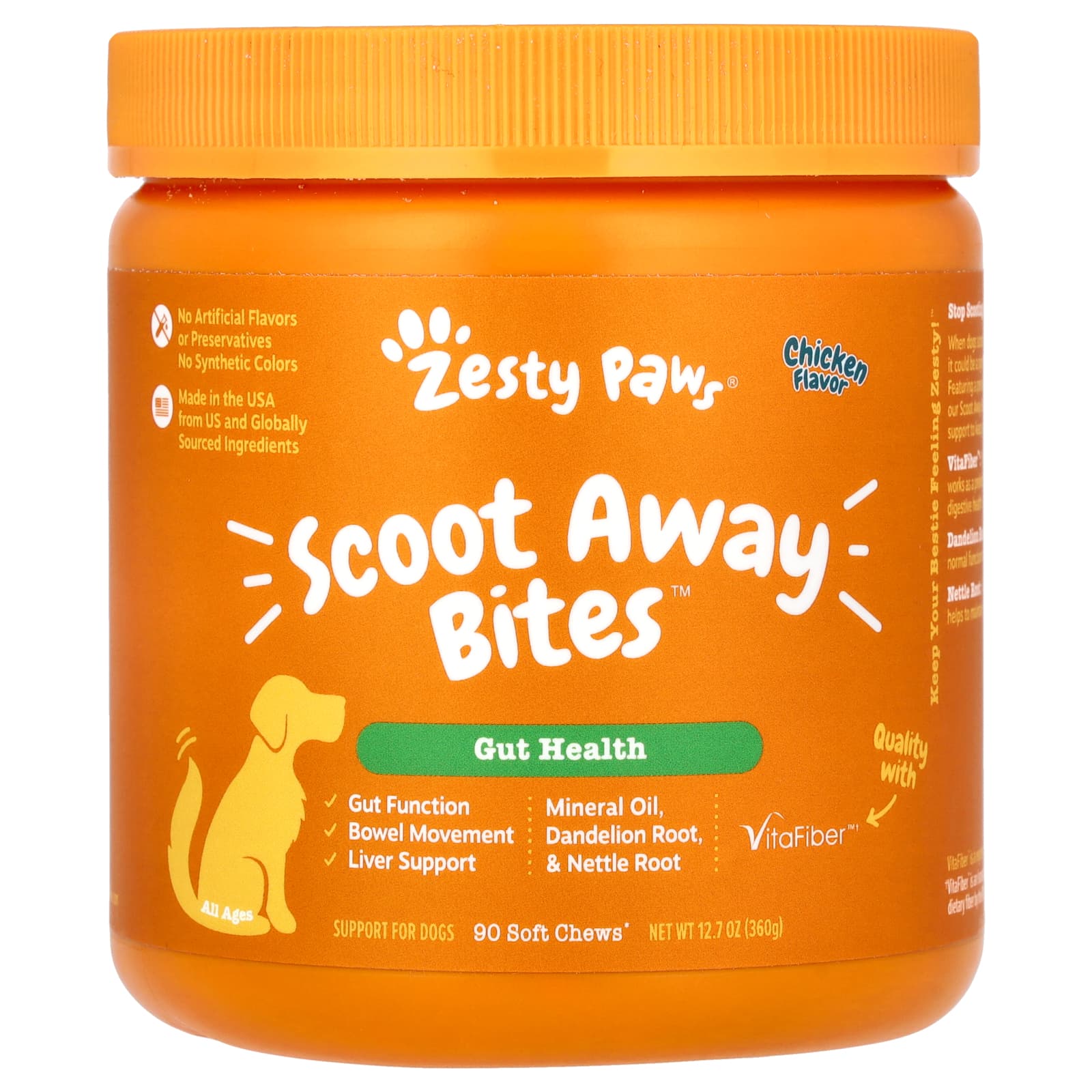Zesty Paws, Scoot Away Bites, для собак, для всех возрастов, с курицей, 90 жевательных таблеток, 360 г (12,7 унции)