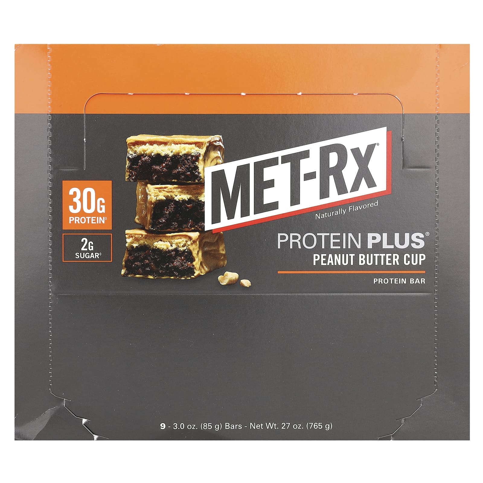MET-Rx, Protein Plus Bar, батончик с арахисовой пастой, 9 шт. по 85 г (3 унции)