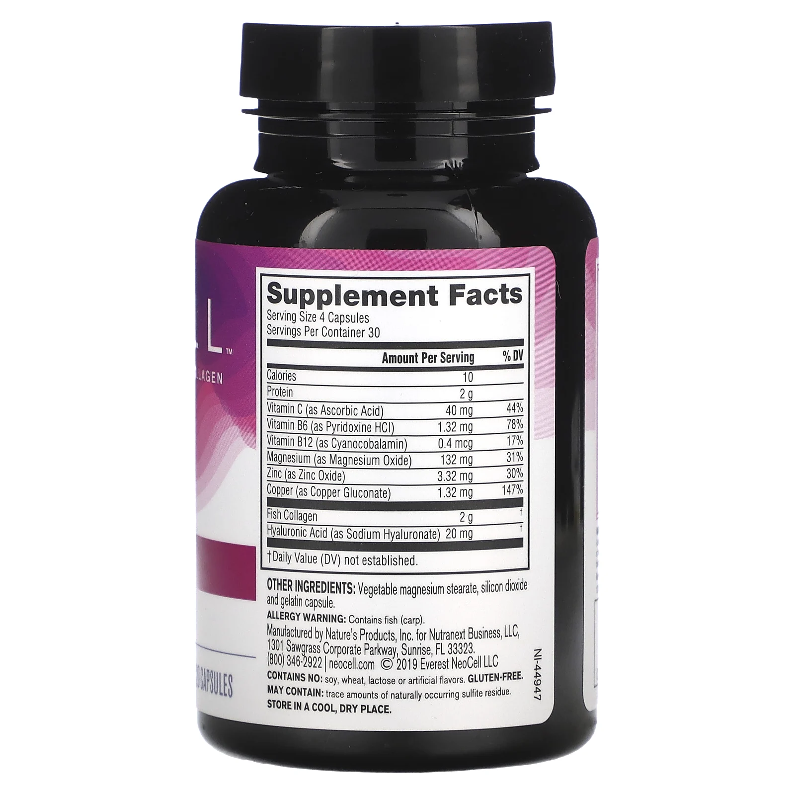 NeoCell, морской коллаген, 120 капсул