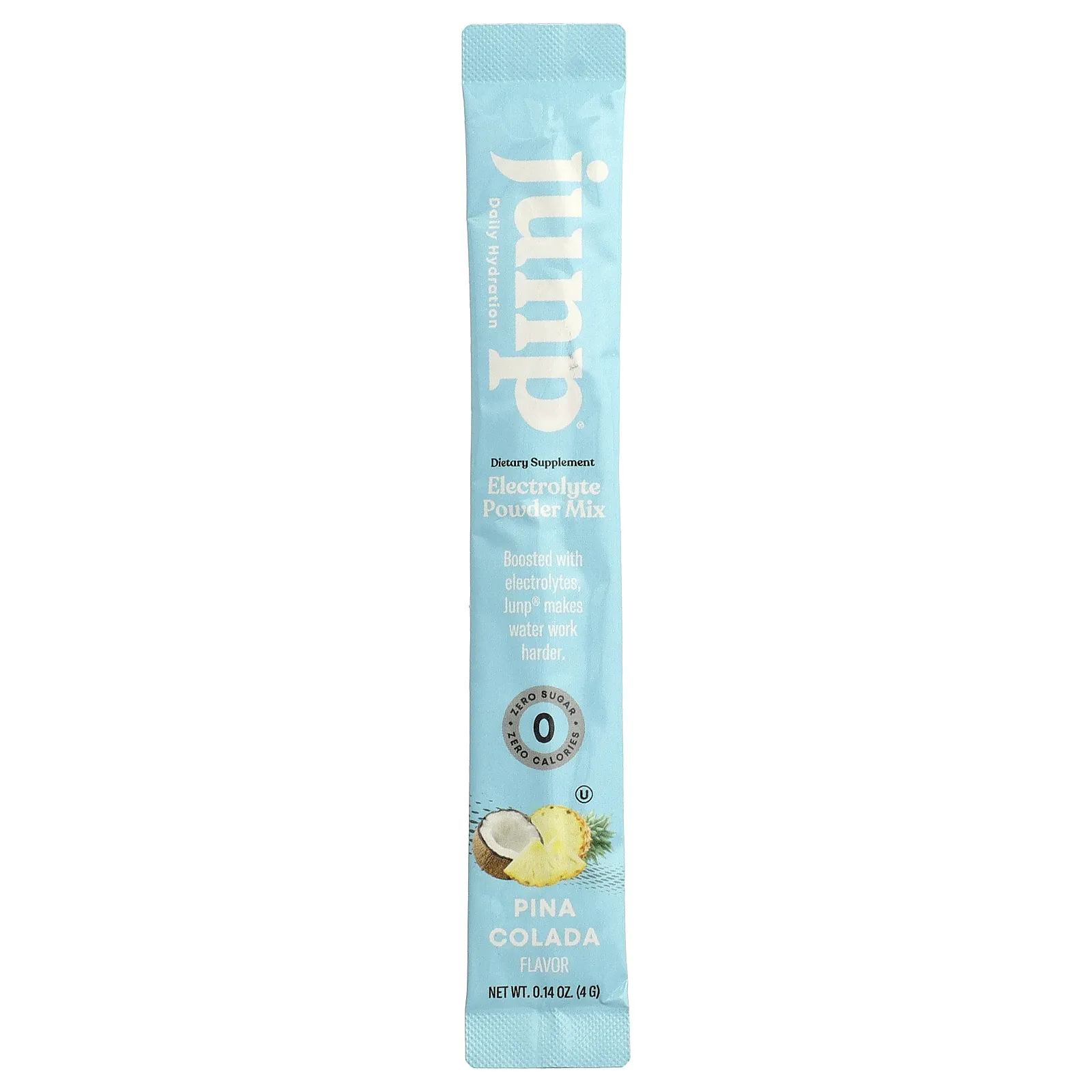 JUNP Hydration, электролитная порошковая смесь, «Пина колада», 5 пакетиков по 4 г (0,14 унции)