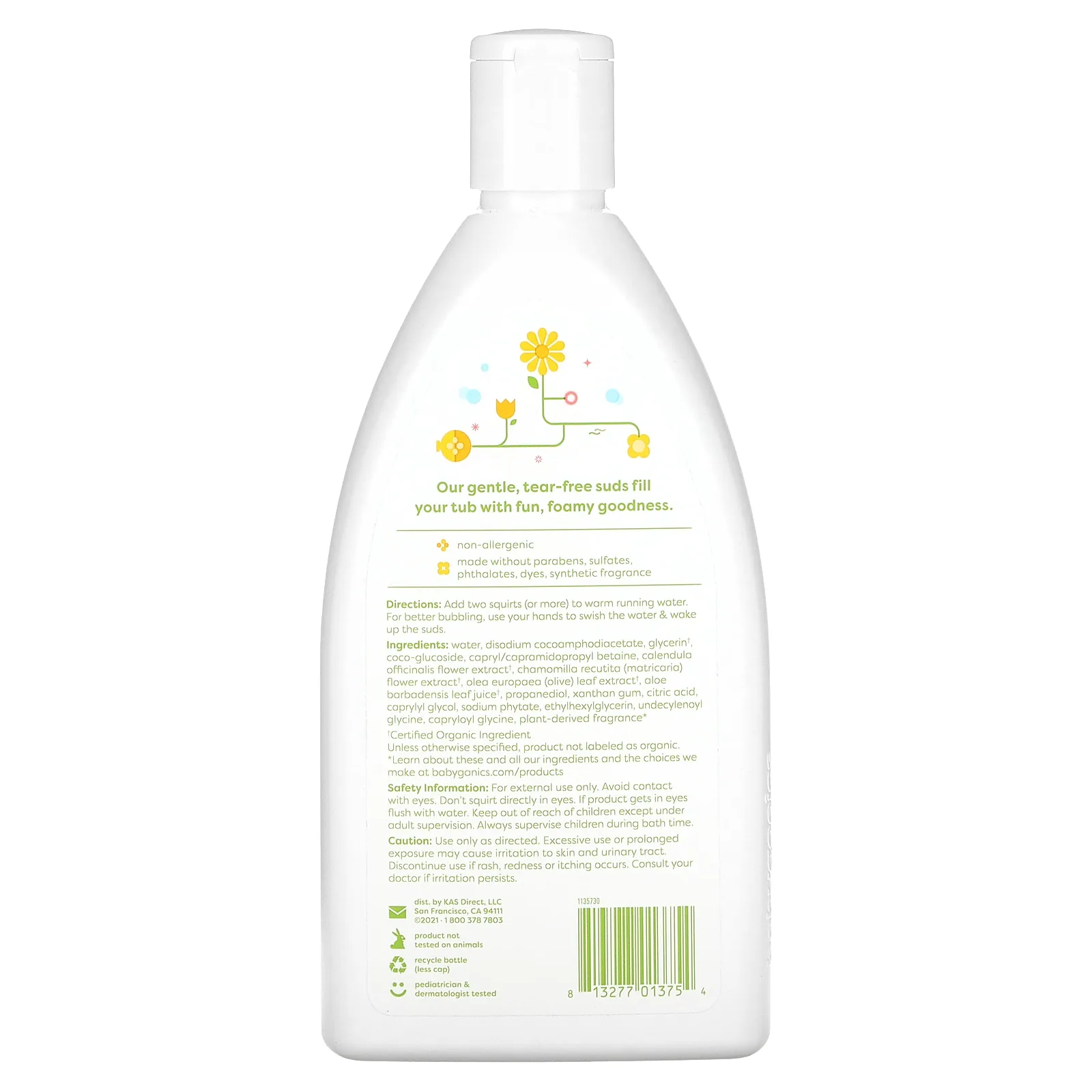 Babyganics, Жемчужная ванна, ромашка и вербена, 591 мл (20 жидк. Унций)