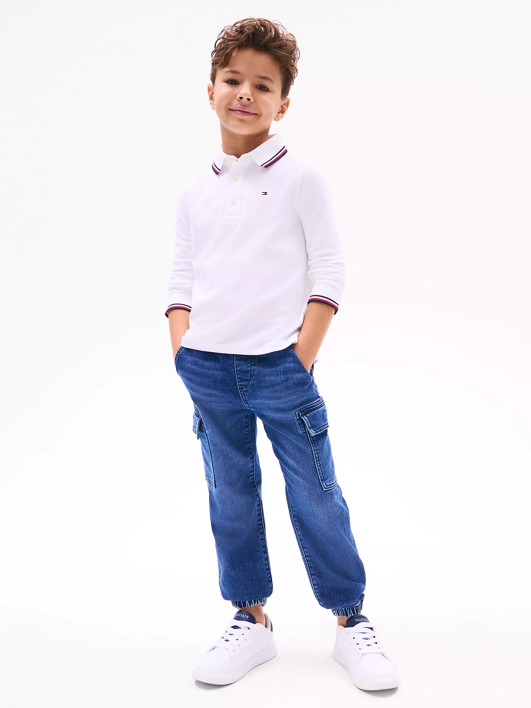 Рубашка-поло для мальчиков Tommy Hilfiger, Детское поло с длинным рукавом и влагоотводящей технологией Tommy