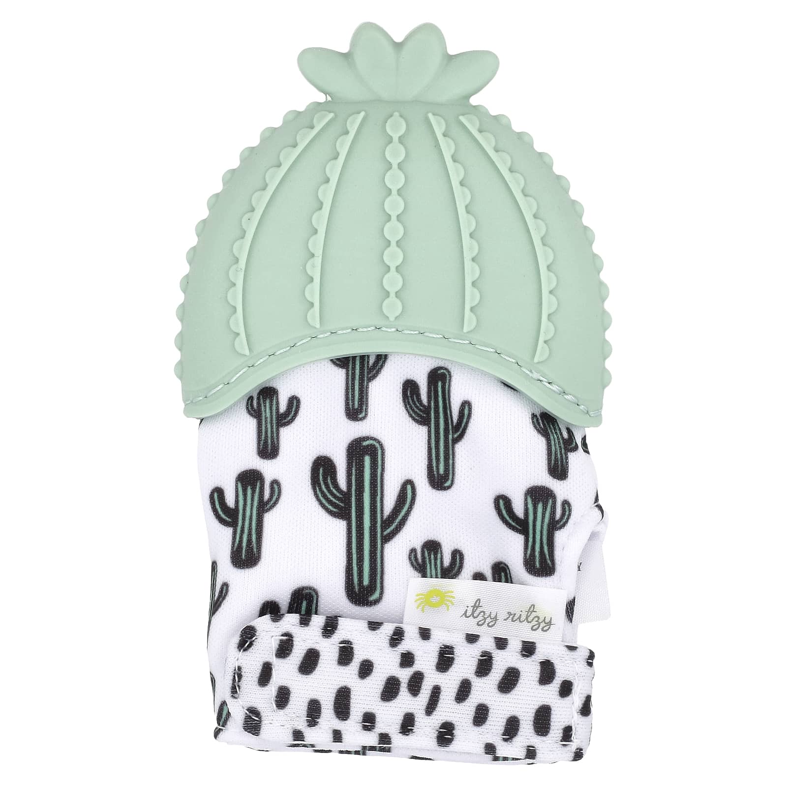 itzy ritzy, Itzy Mitt, пищевой силиконовый прорезыватель для зубов, от 3 месяцев, кактус, 1 прорезыватель для зубов