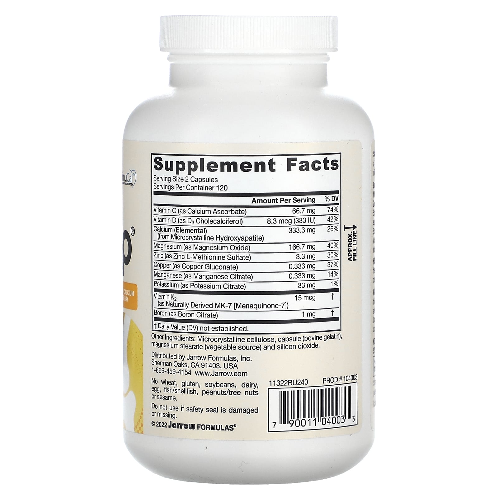 Jarrow Formulas, BoneUp, 1000 мг, 240 капсул