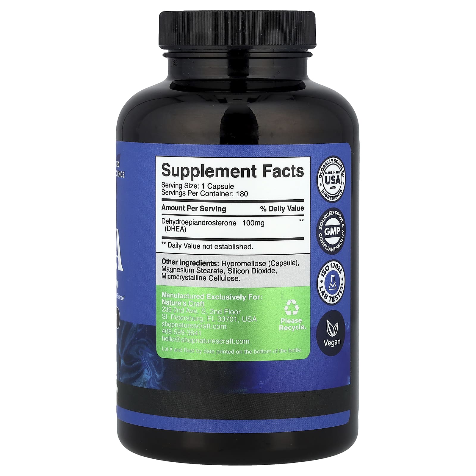 Nature's Craft, ДГЭА, 100 мг, 180 капсул