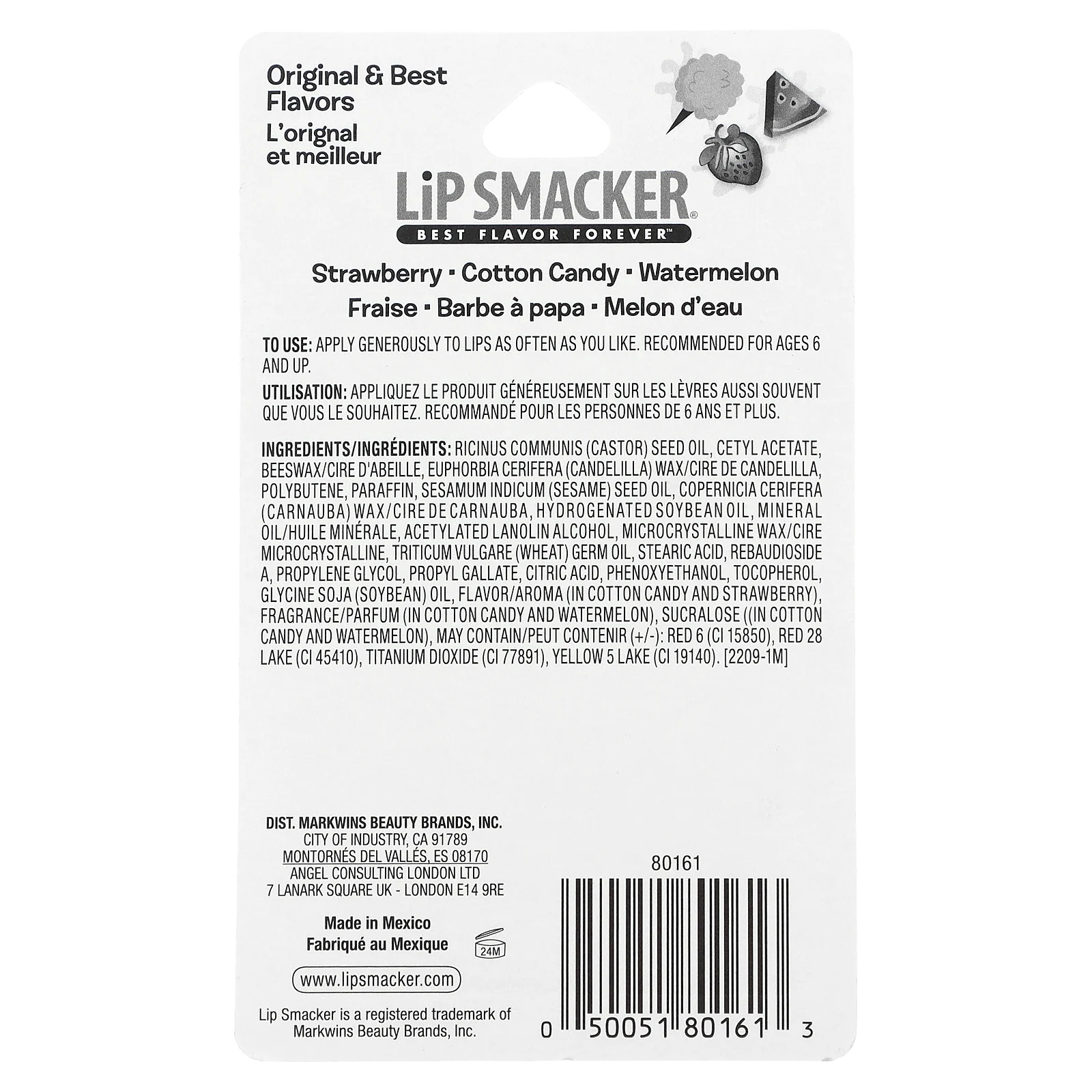 Lip Smacker, Бальзам для губ, оригинальные и лучшие вкусы, 3 шт. В упаковке, 4 г (0,14 унции)
