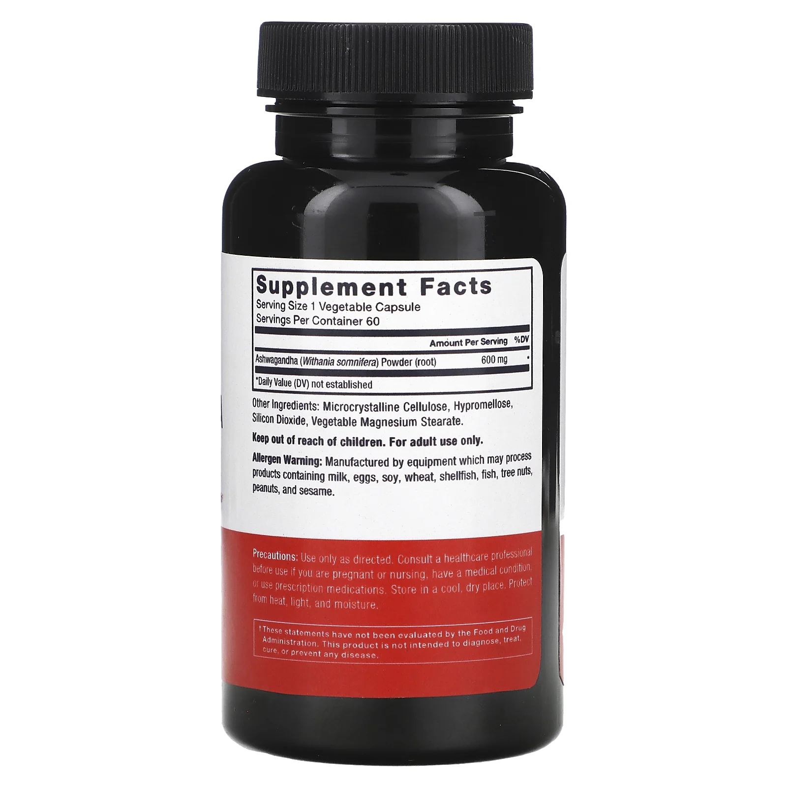 Force Factor, ашваганда, 600 мг, 60 вегетарианских капсул