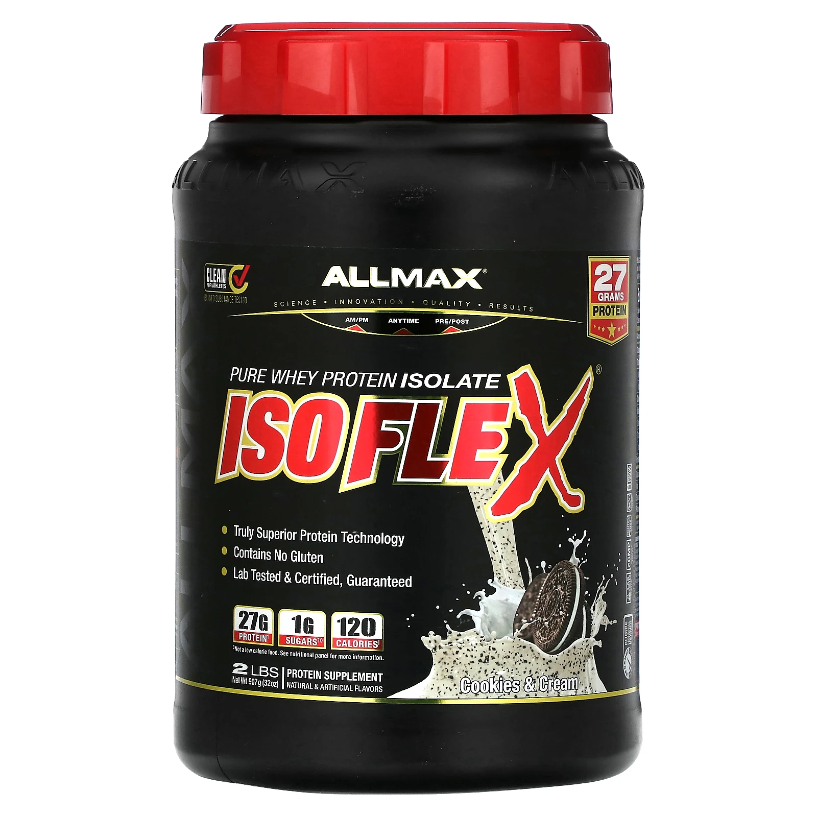 ALLMAX, Isoflex, на 100% чистый изолят сывороточного протеина, со вкусом печенья с кремом, 907 г (2 фунта)