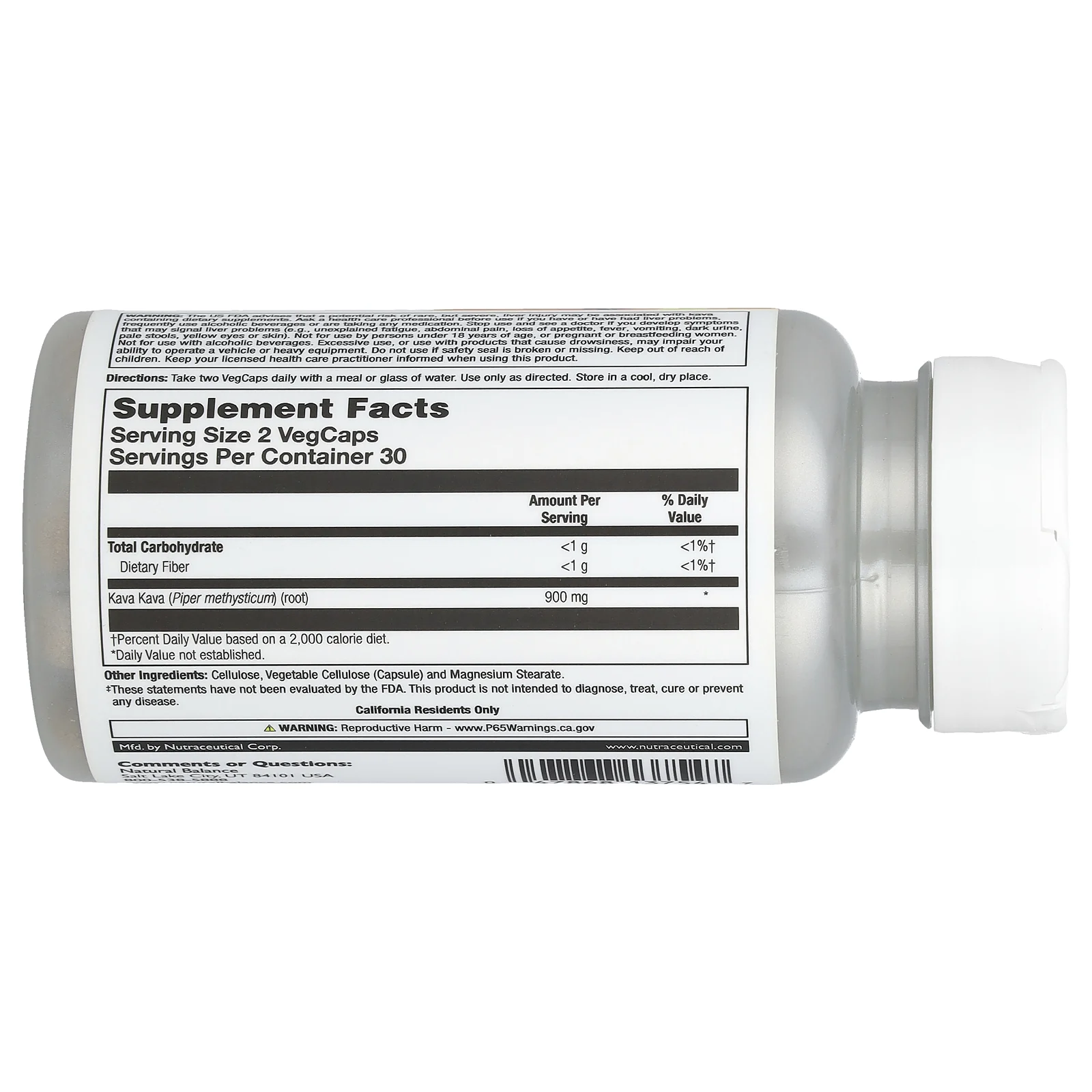 Natural Balance, Happy Camper, белый корень кава-кава, 450 мг, 60 растительных капсул