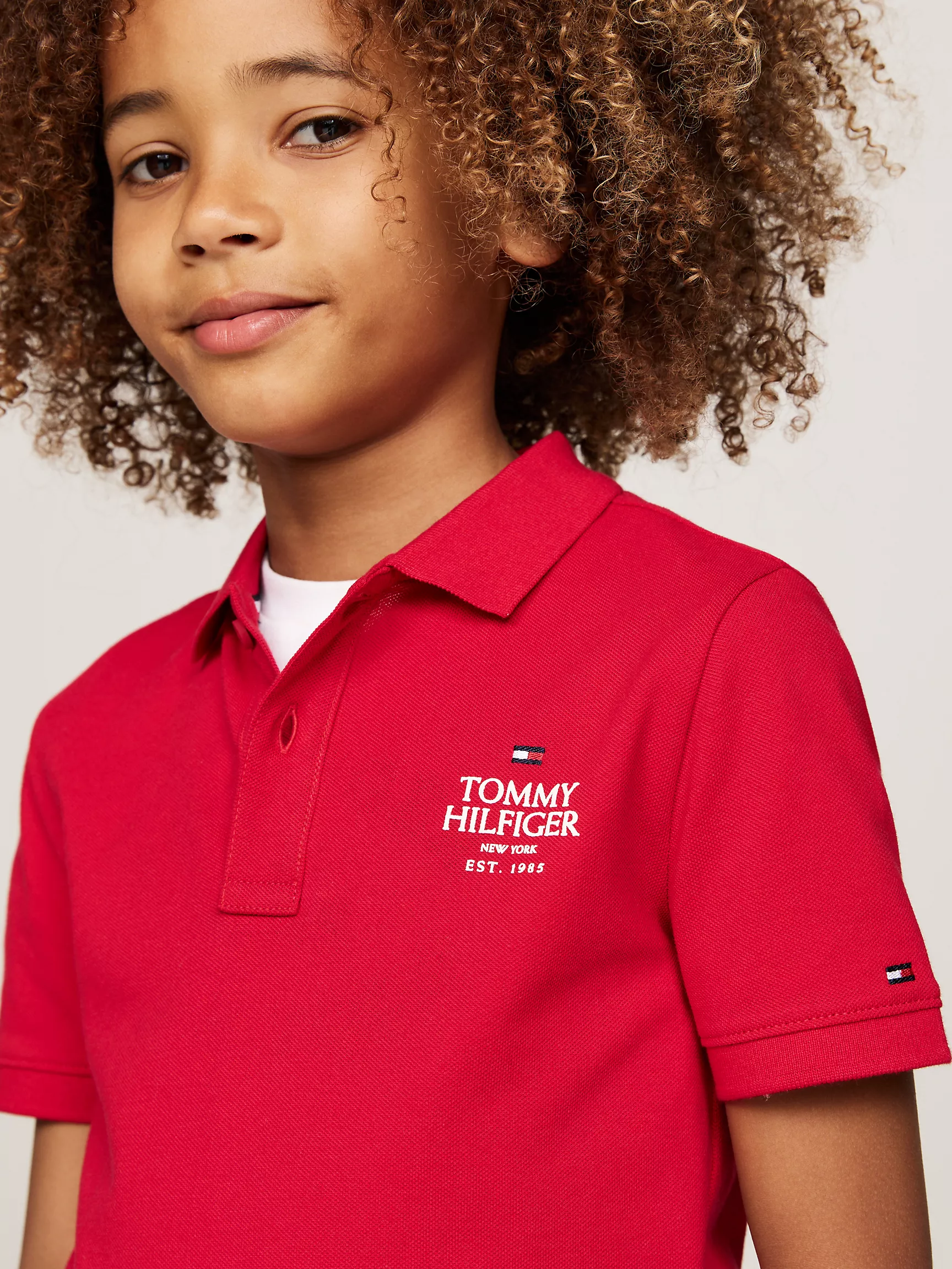 Рубашка-поло для мальчиков Tommy Hilfiger, Детское поло из пике с логотипом Hilfiger
