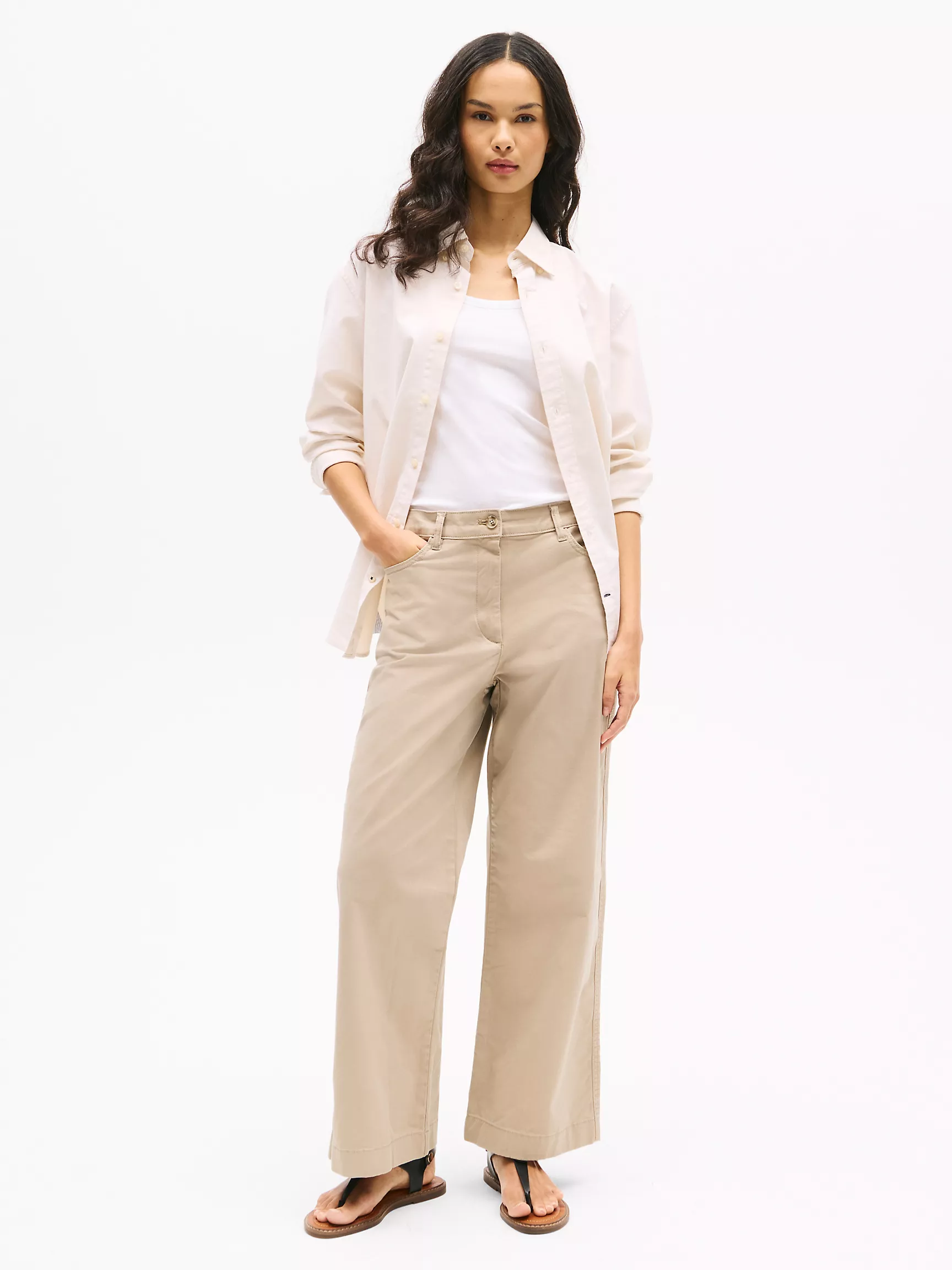 Женские брюки Tommy Hilfiger, Брюки 1985 из мягкого хлопка с широкими штанинами