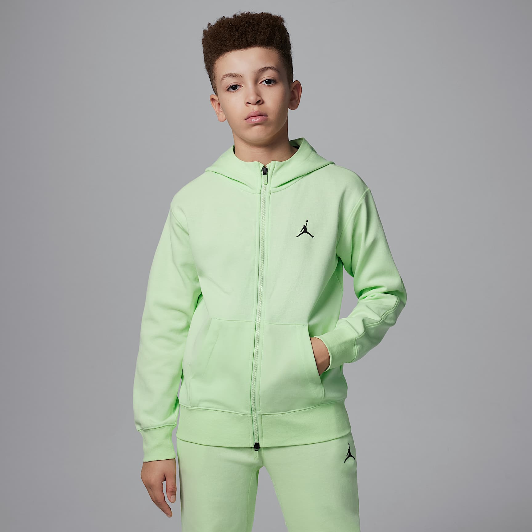 Jordan Dri-FIT Sport Big Kids' Statement Hoop Fleece Full-Zip Hoodie