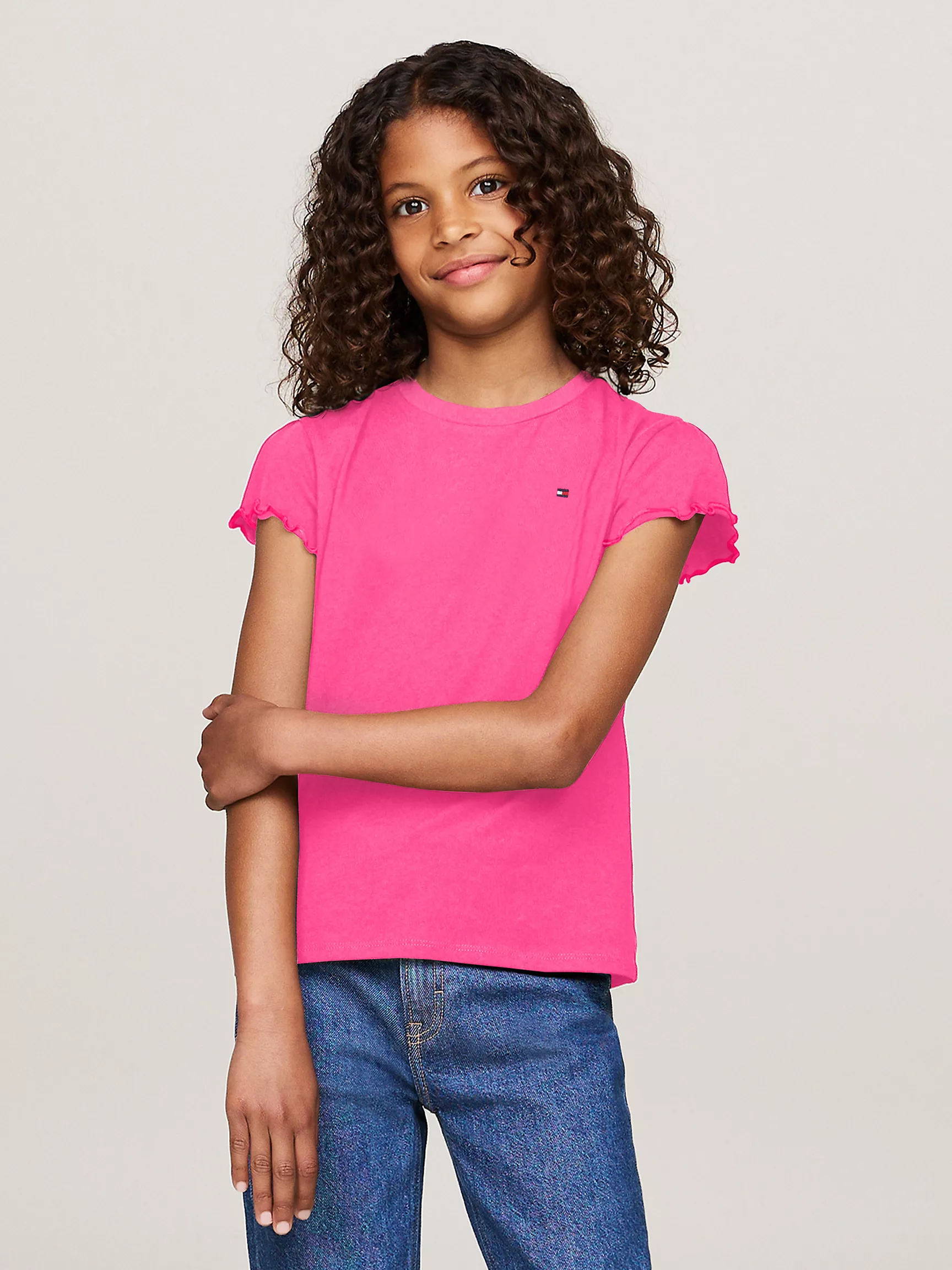 Топ для девочек Tommy Hilfiger, Детская футболка с рукавами-воланами