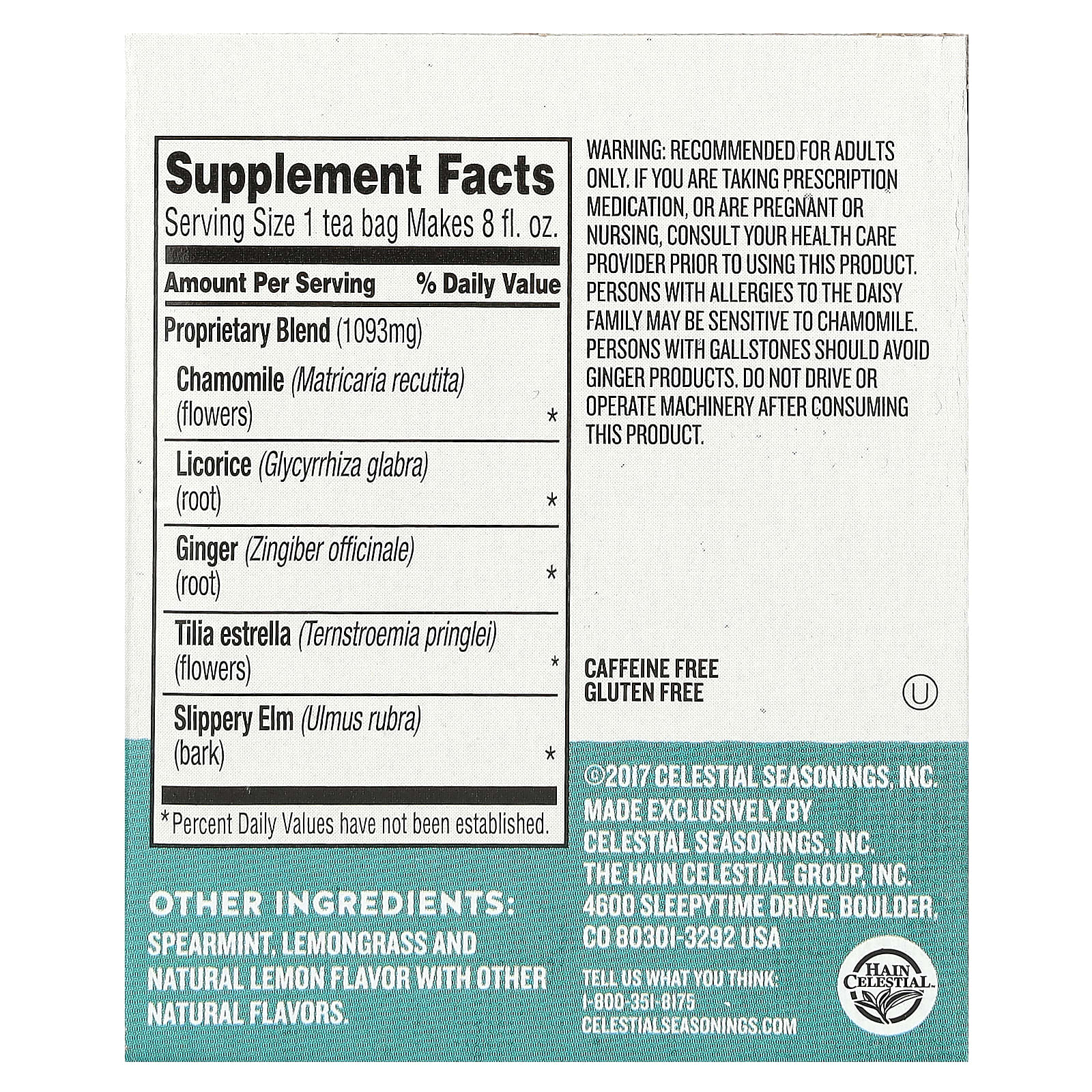 Celestial Seasonings, Wellness Tea, средство для укрощения горла, без кофеина, 20 чайных пакетиков, 34 г (1,2 унции)