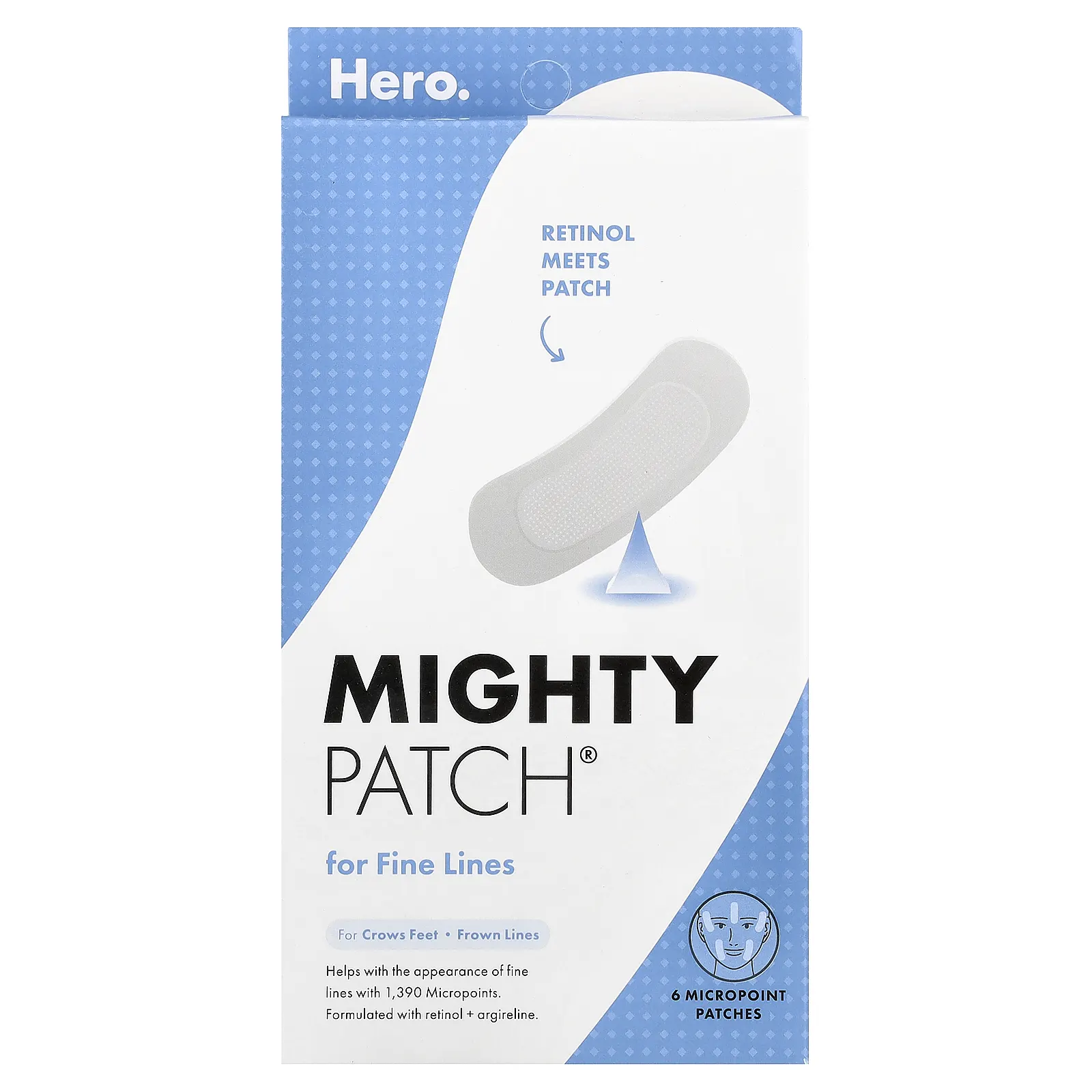 Hero Cosmetics, Mighty Patch®, от мелких морщин, 6 патчей в виде микроточек