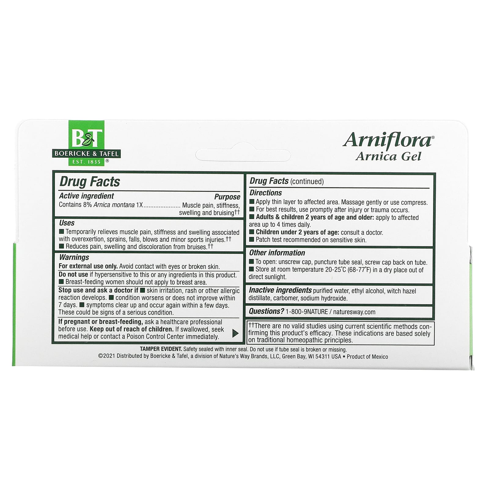 Boericke & Tafel, Arniflora, Актуальный гель с арникой, 2,75 унции (78 г)