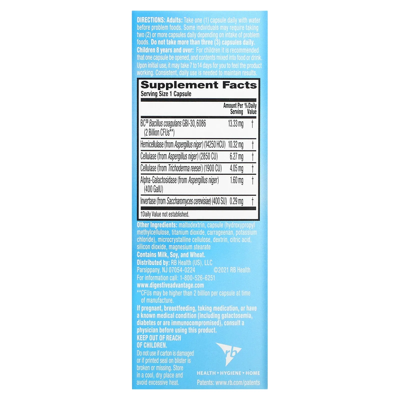 Schiff, Digestive Advantage, быстродействующие ферменты + пробиотик для ежедневного применения, 32 капсулы