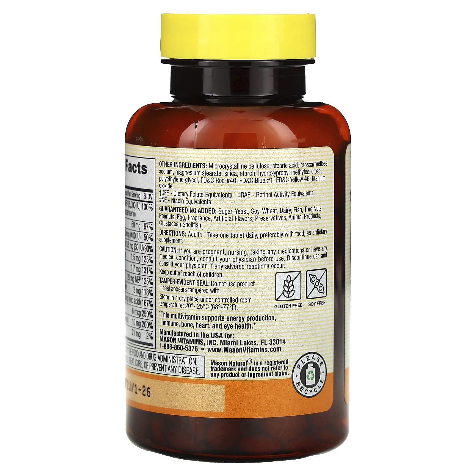 Mason Natural, Daily Multiple Vitamins, 365 таблеток
