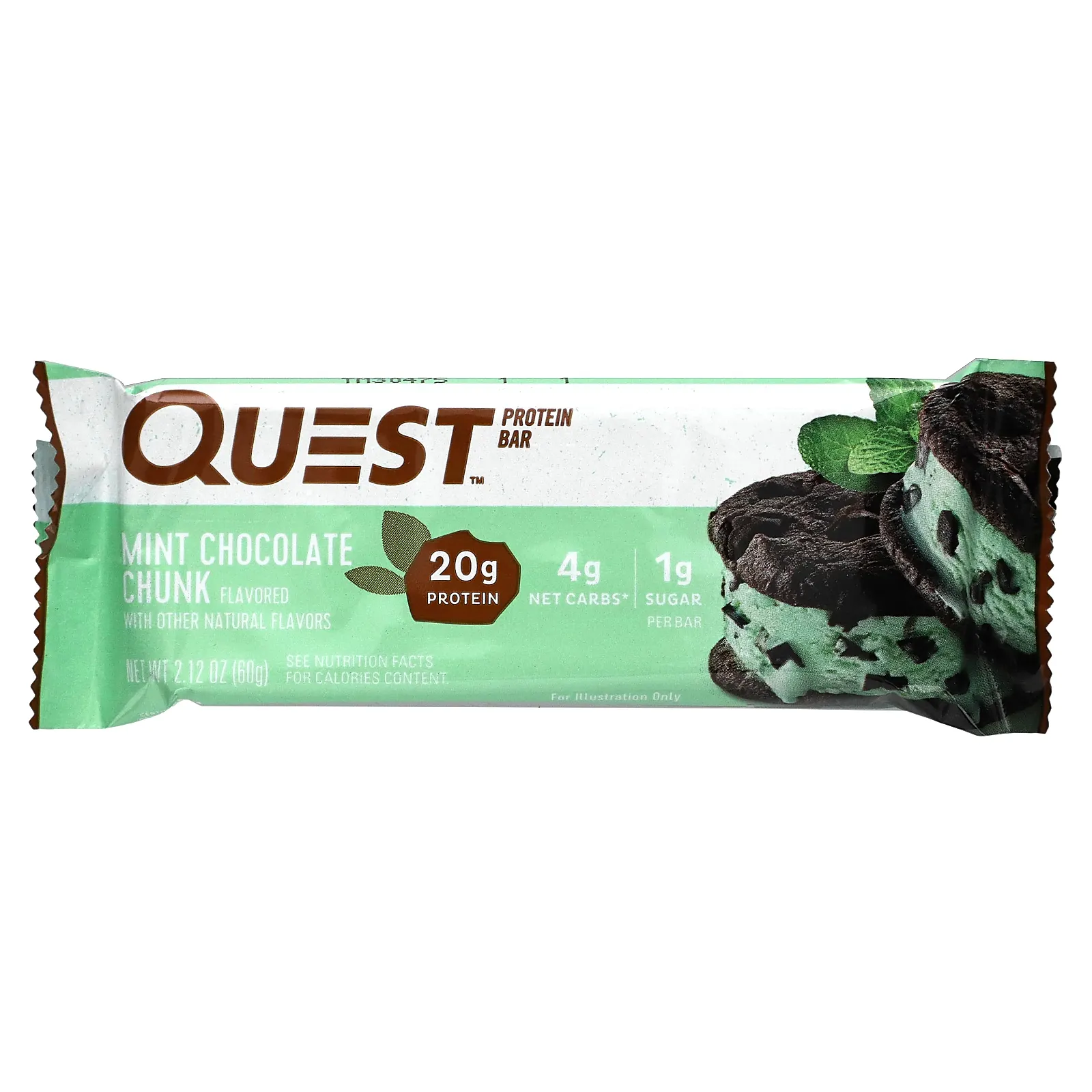 Quest Nutrition, протеиновый батончик, с кусочками мятного шоколада, 12 батончиков по 60 г (2,12 унции)