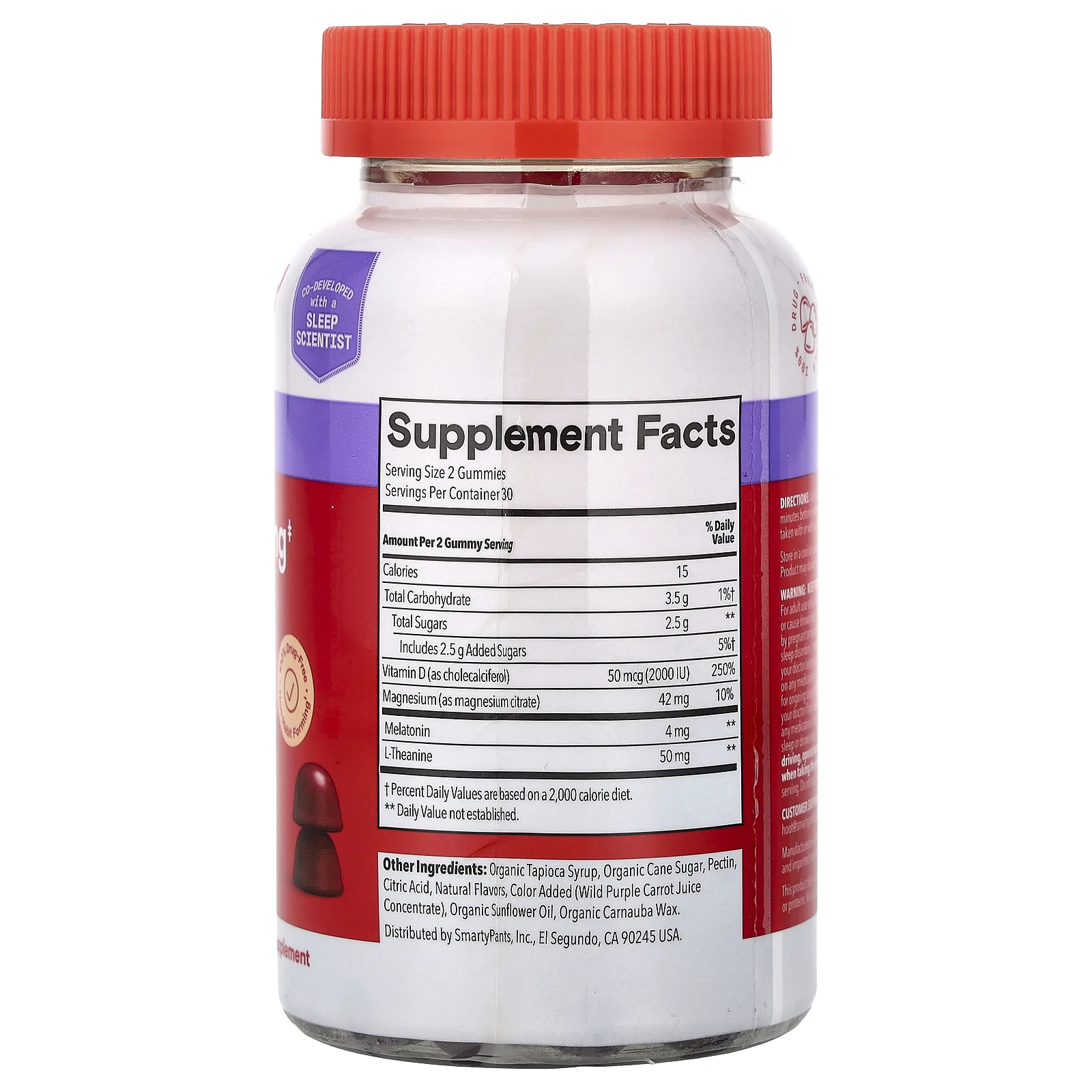 SmartyPants, Sleep, быстродействующие жевательные таблетки для сна, для взрослых от 18 лет, голубика и ежевика, 60 жевательных таблеток