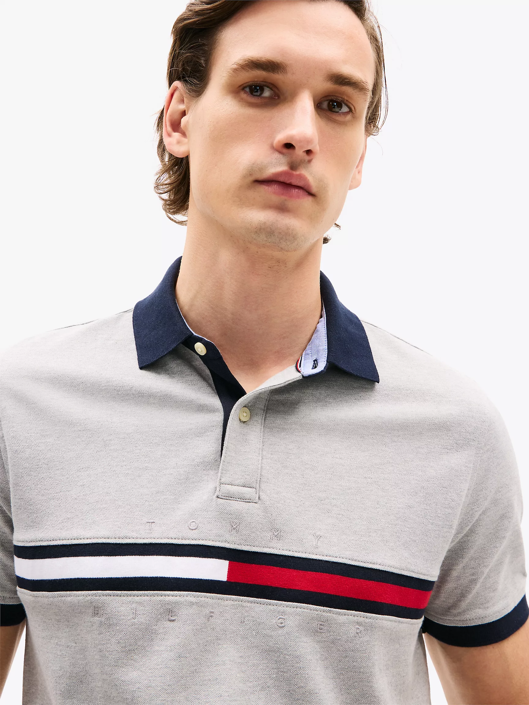 Мужское поло Tommy Hilfiger, Полосатое поло стандартного кроя с вышивкой