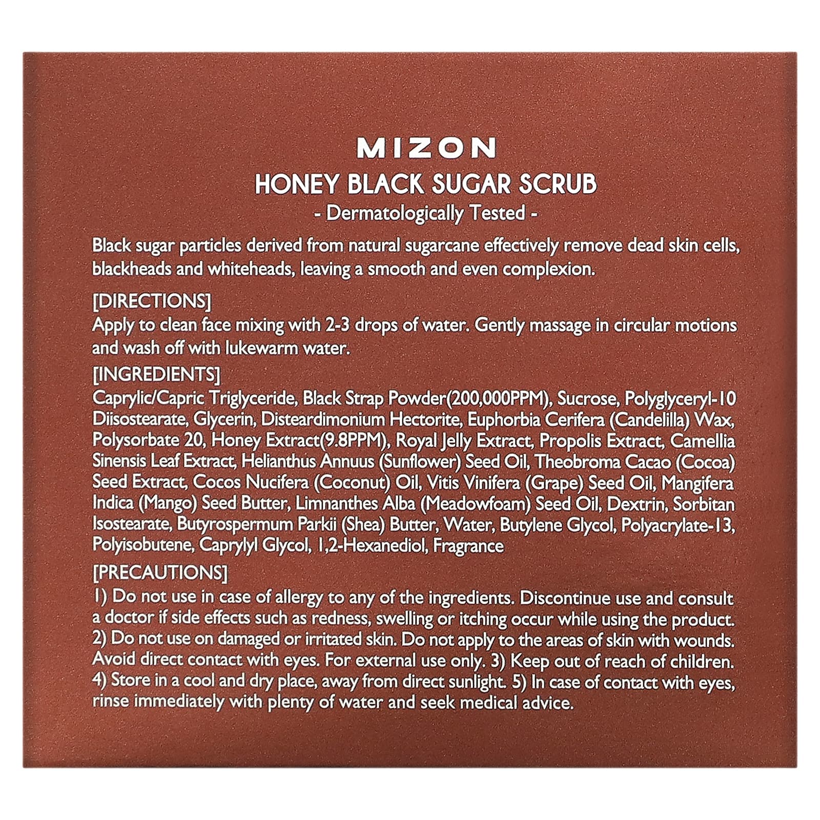 Mizon, Медовый и черный сахарный скраб, 90 г (3,17 унции)