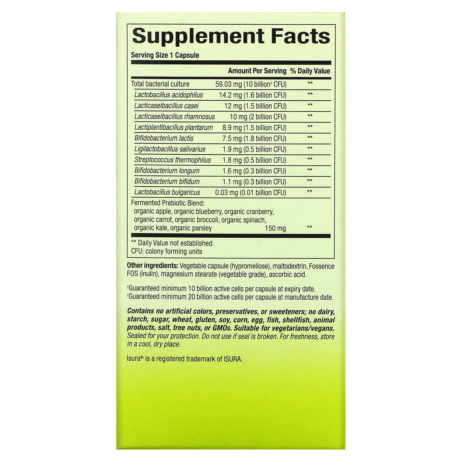 Natural Factors, Whole Earth & Sea, цельнопищевой синбиотик пре + пробиотик, 10 миллиардов, 60 вегетарианских капсул