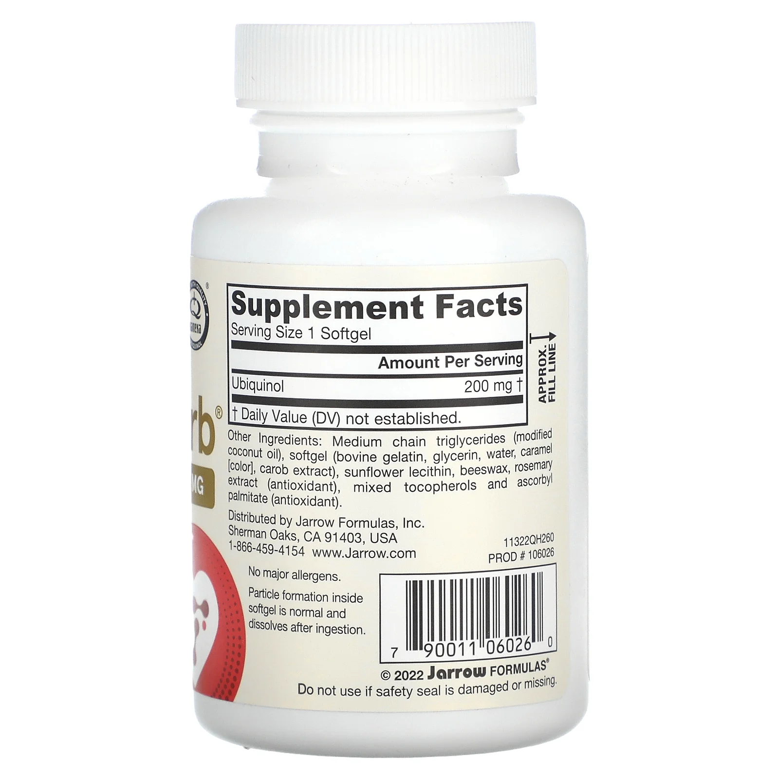 Jarrow Formulas, Убихинол, QH-Absorb, 200 мг, 60 мягких таблеток